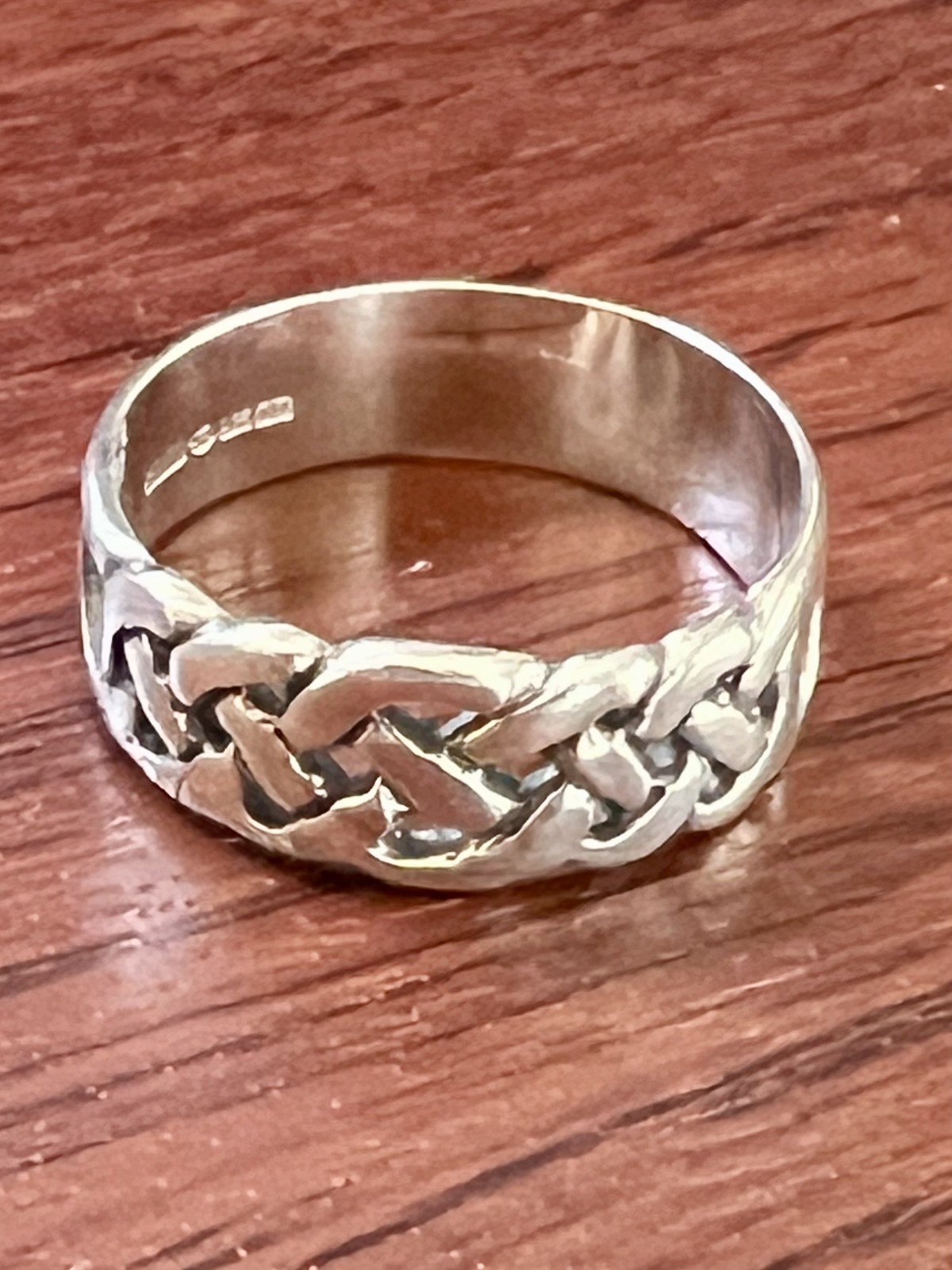 Celtic Knotwork Sterling Silver 925 Peter Stone Ring size 8.5 New