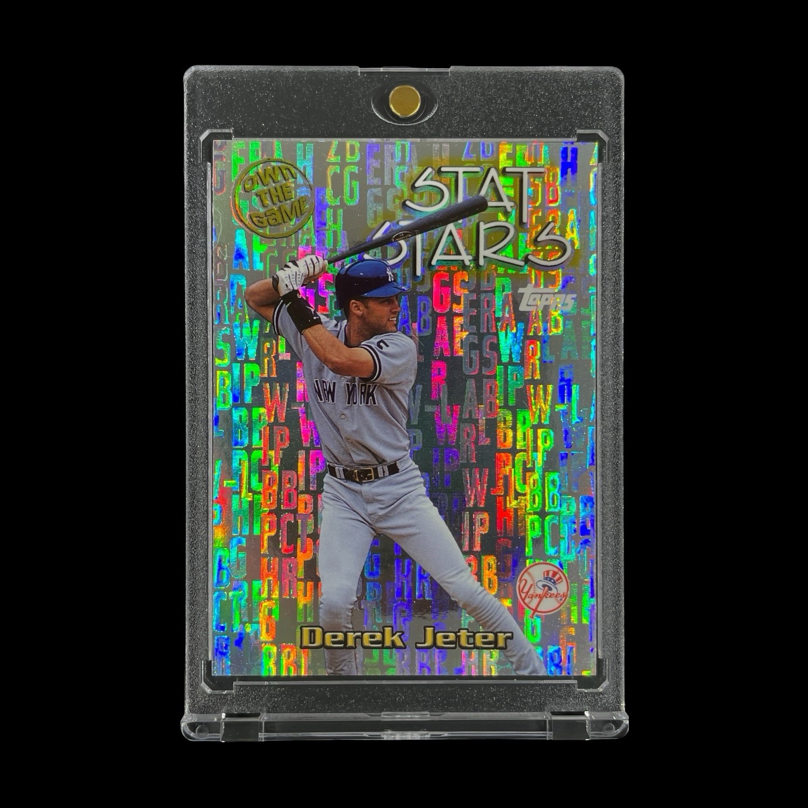 DEREK JETER RAINBOW FOIL SILVER STATS CARD 2000 Topps MLB Insert - Yankees