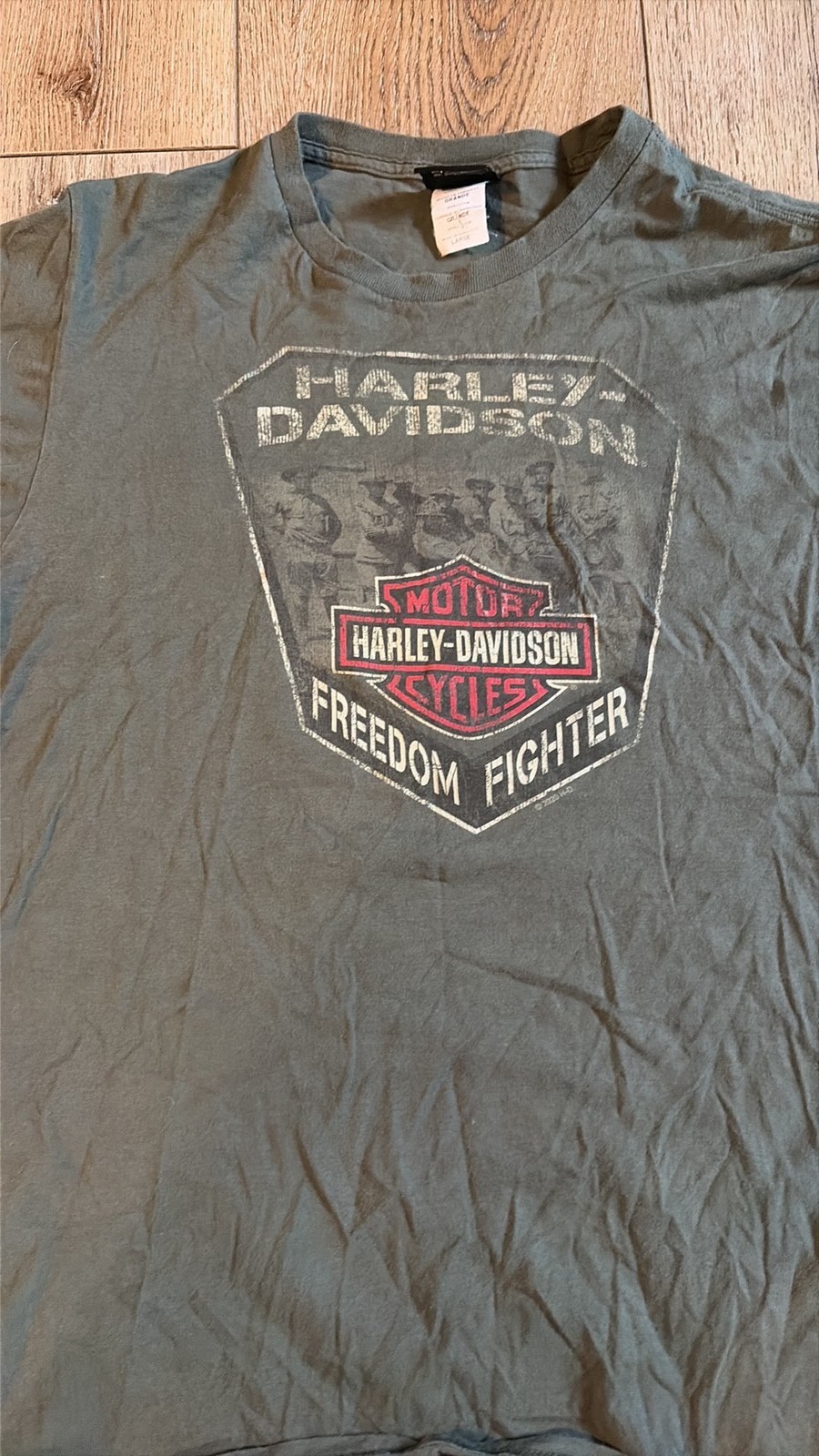 Vintage Harley-Davidson Freedom Fighter Graphic T-Shirt Olive Green Vintage Harley-Davidson Freedom Fighter Graphic T-Shirt Olive Green