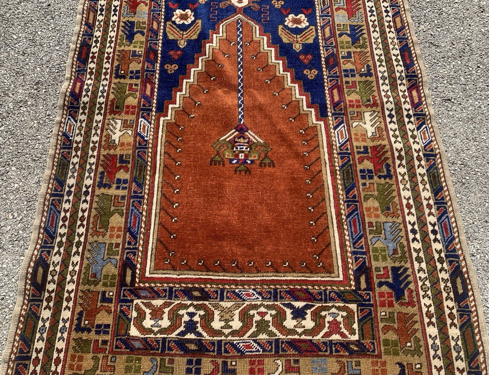 Antique Turkish Hand Woven Wool Rug Circa 1930’S Size 3.8x 6 Ft