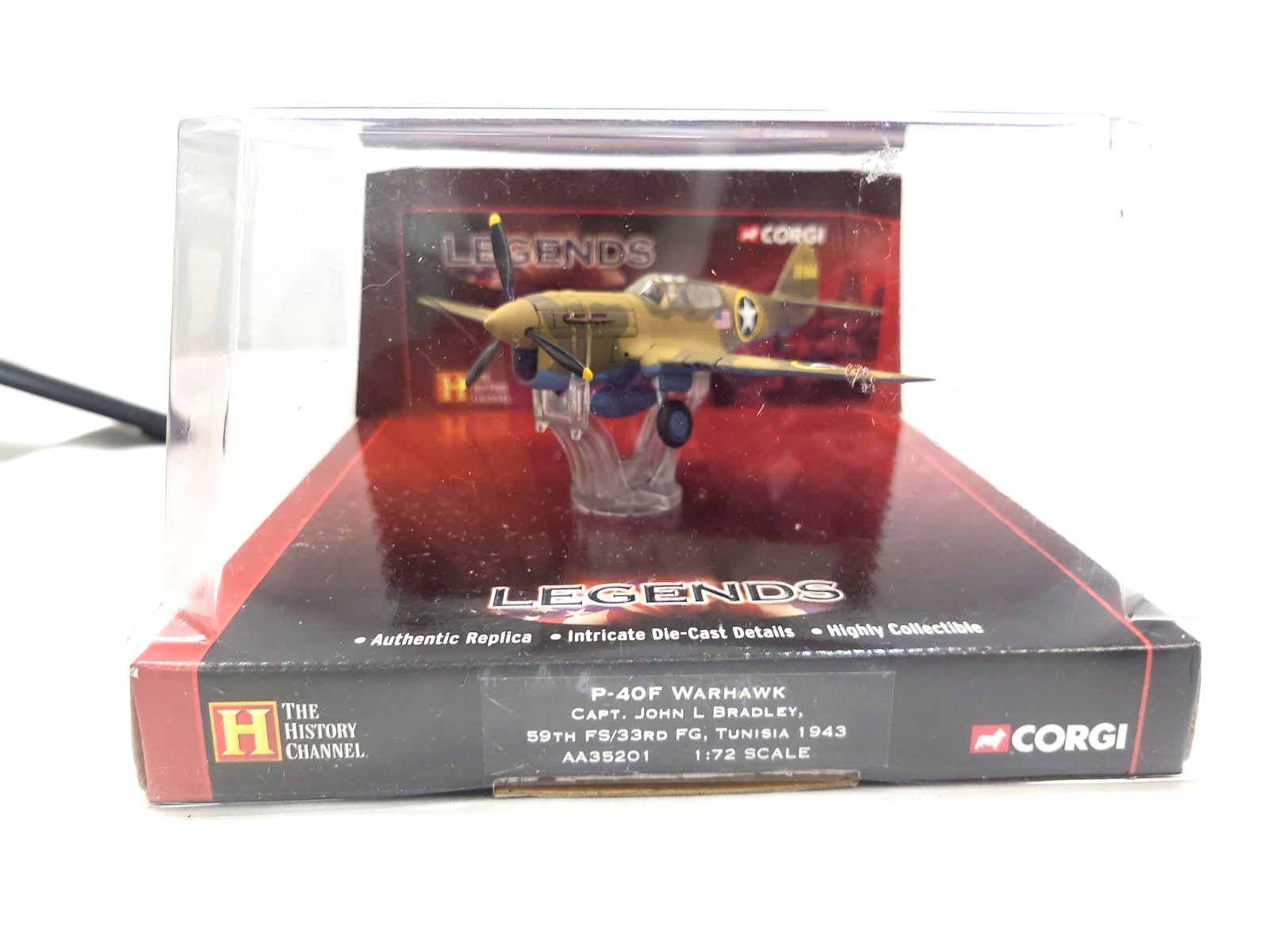 CORGI P-40F Warhawk~Capt. John Bradley~WWII Ace~AA35201 CORGI P-40F Warhawk~Capt. John Bradley~WWII Ace~AA35201