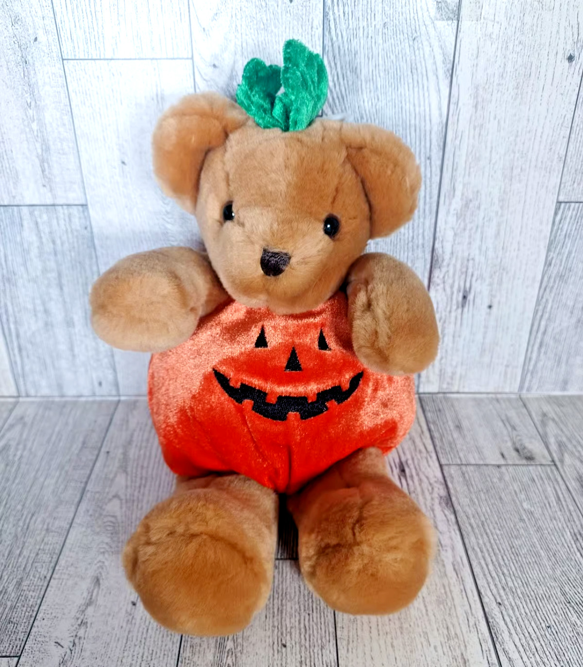 Vintage AGC Halloween Teddy Bear Plush Beanie Pumpkin Jack O Lantern 9\ Vintage AGC Halloween Teddy Bear Plush Beanie Pumpkin Jack O Lantern 9\
