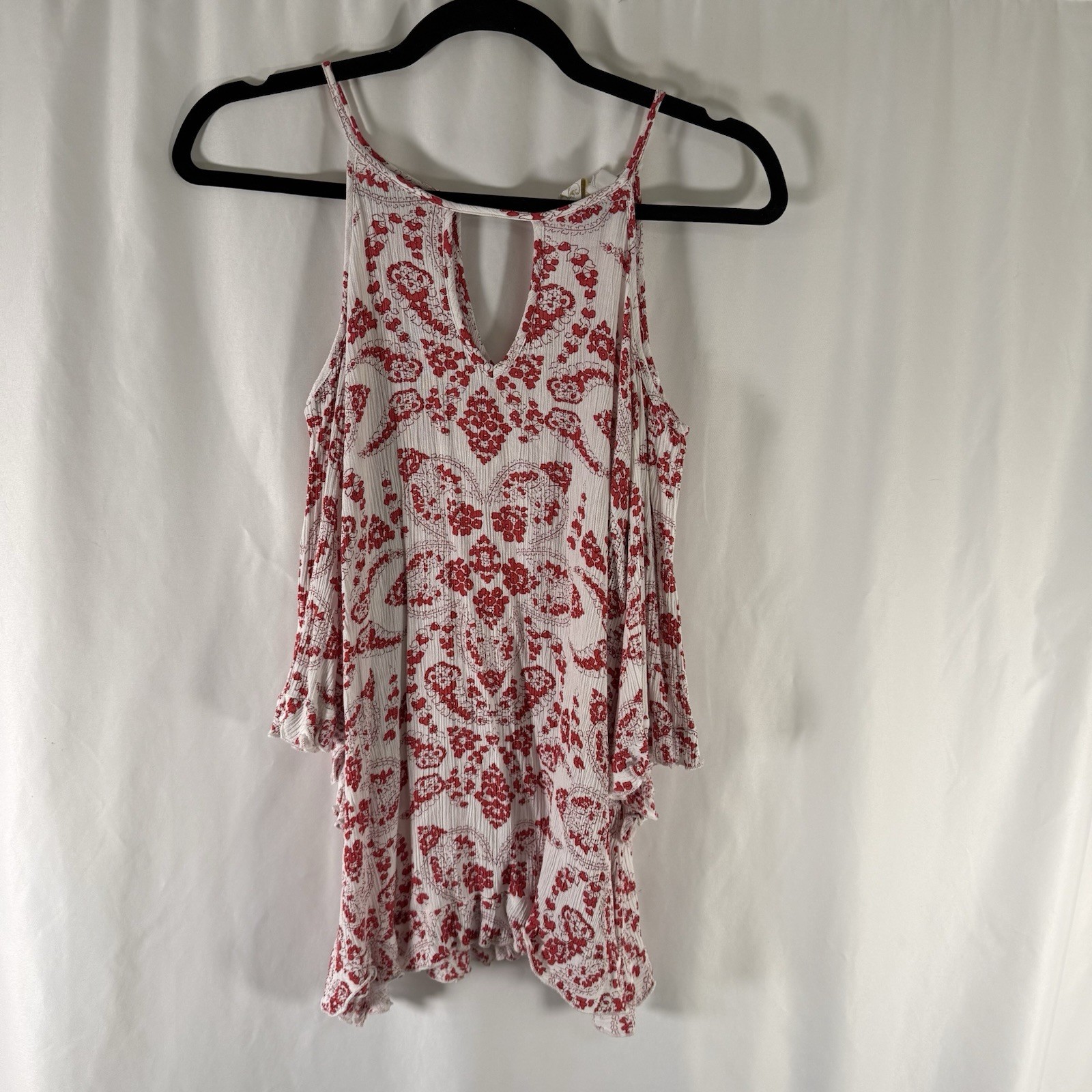 Weekend Suzanne Betro Blouse Women\'s Medium White Floral Cold Shoulder 3/4 Slv Weekend Suzanne Betro Blouse Women\'s Medium White Floral Cold Shoulder 3/4 Slv