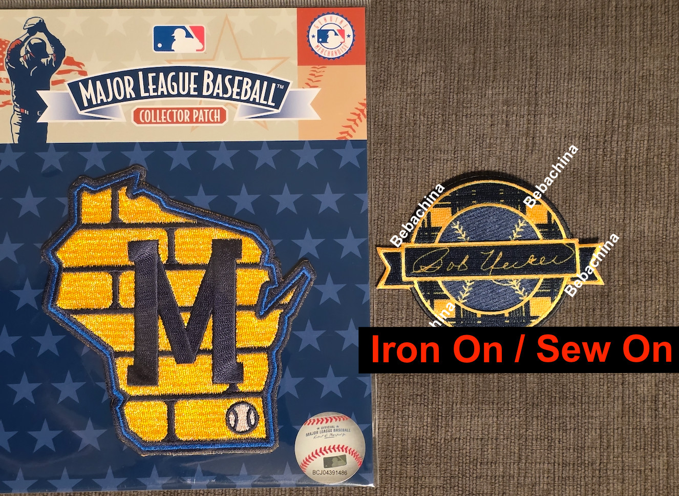 Bob Uecker Milwaukee Brewers Memorial Patch + Baseball Sleeve Jersey Patch V2 Bob Uecker Milwaukee Brewers Memorial Patch + Baseball Sleeve Jersey Patch V2