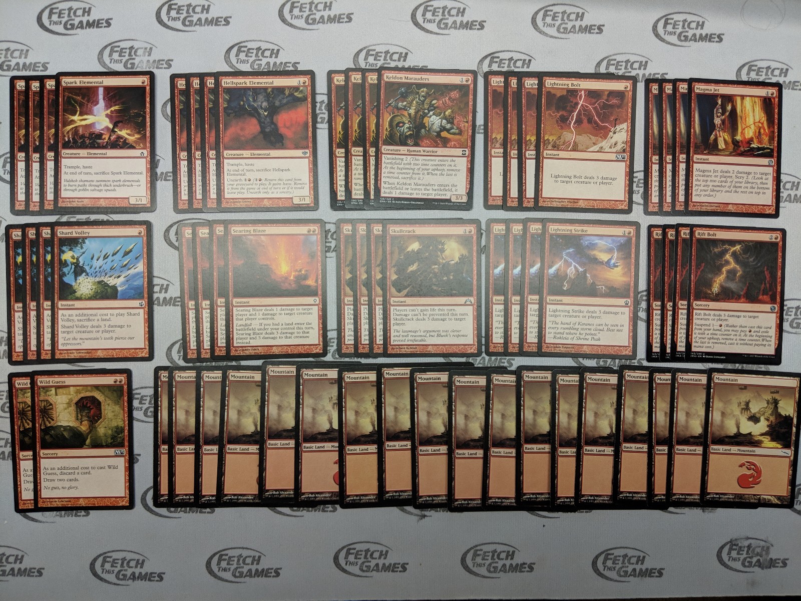 60 Card Deck - MONO RED BURN - Modern - Ready to Play - Magic MTG FTG