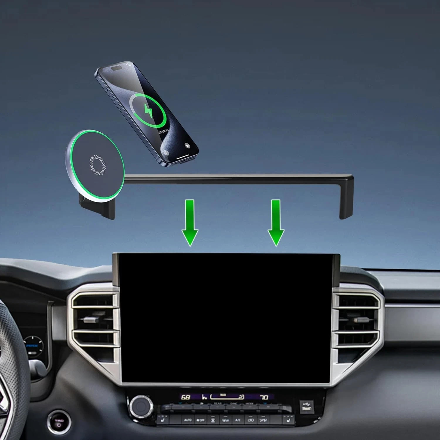 Car Phone Holder for 2022-2025 Toyota Tundra/2023 2024 2025 Toyota Sequoia Acces