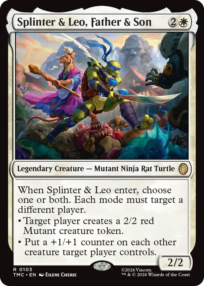 MTG Splinter & Leo, Father & Son, NM-Mint, English Commander: Teenage Mutant Nin