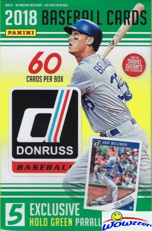 2018 Donruss Baseball HUGE 60 Card HANGER Box-HOLO GREEN PARALLELS Ohtani RC YR