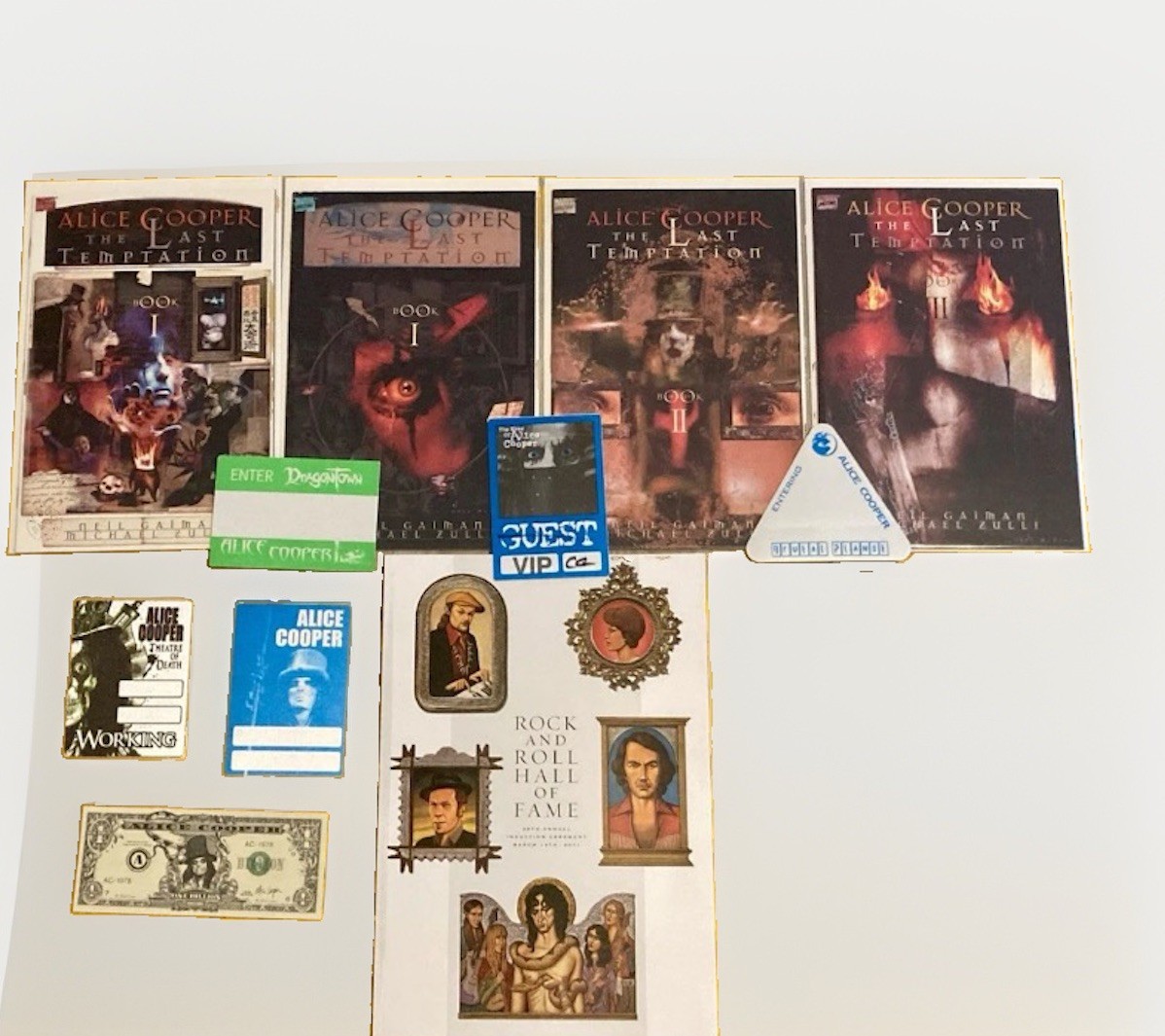 Alice Cooper Hall Of Fame Program & Comic Book Lot Last Temptation Marvel