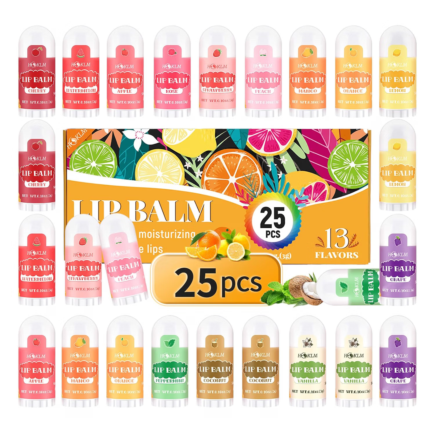 25 PCS Mini Lip Balm Vitamin E Coconut Oil 13 Flavors Party Favors Gifts 25 PCS Mini Lip Balm Vitamin E Coconut Oil 13 Flavors Party Favors Gifts