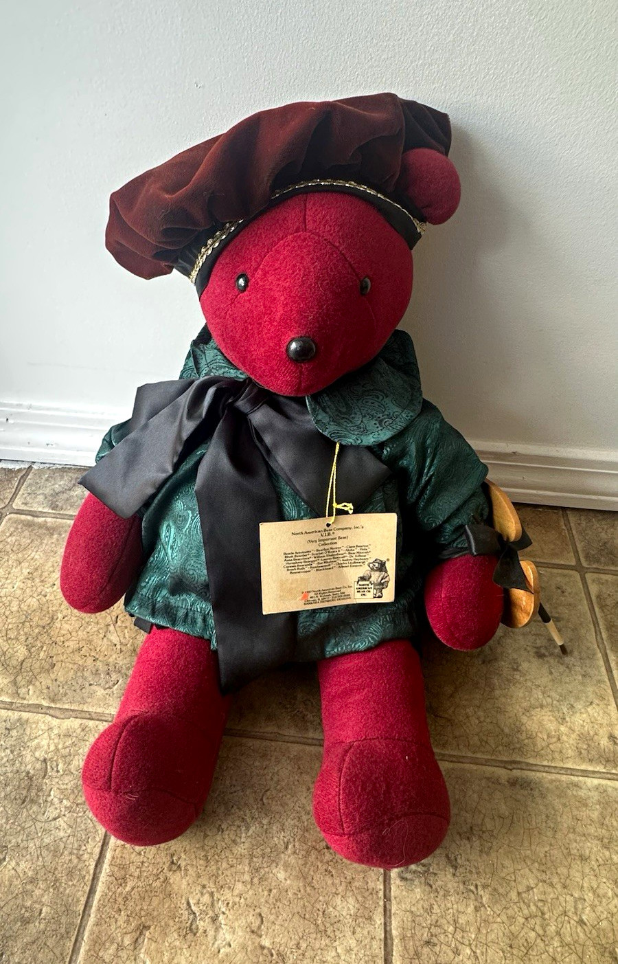 Vintage 1987 North American Bear Co VIB Rembearandt Artist Bear 21” Tag Palette Vintage 1987 North American Bear Co VIB Rembearandt Artist Bear 21” Tag Palette