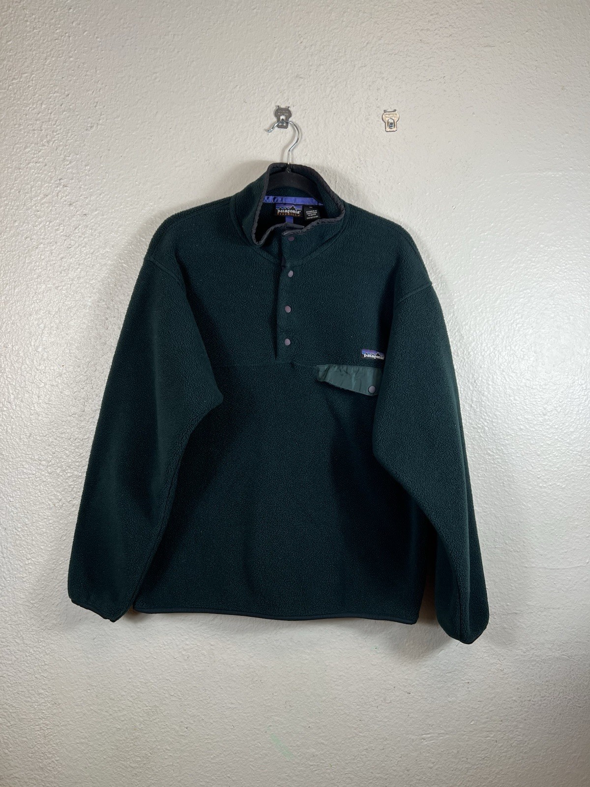 Vintage 90s Patagonia Synchilla Snap T Fleece Pullover Sweater Mens Medium Green