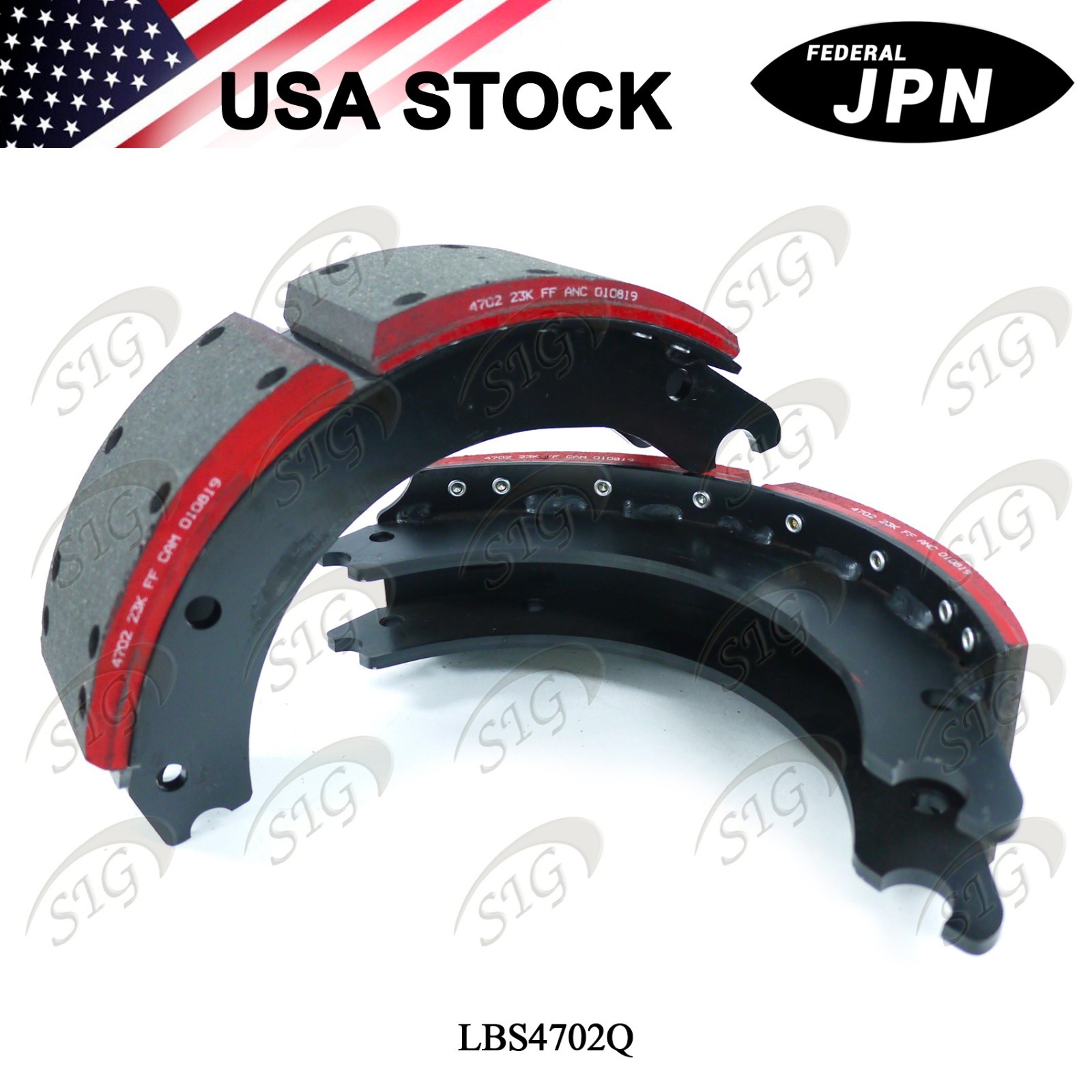 New Lined Brake Shoes w/ 23K GAWR Meritor Q Brake Size 15\