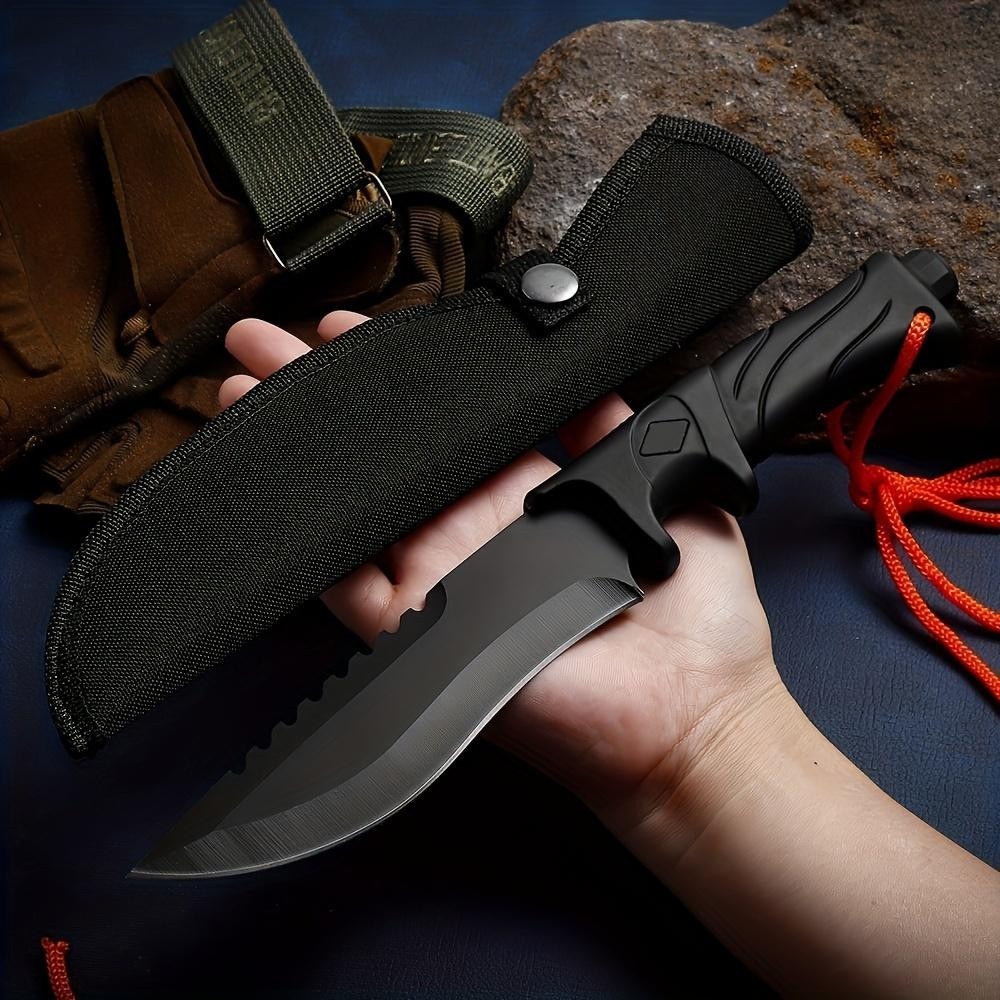 Outdoor Fixed Blade Survival Knife – Full Tang, Stonewashed, With Sheath Outdoor Fixed Blade Survival Knife – Full Tang, Stonewashed, With Sheath