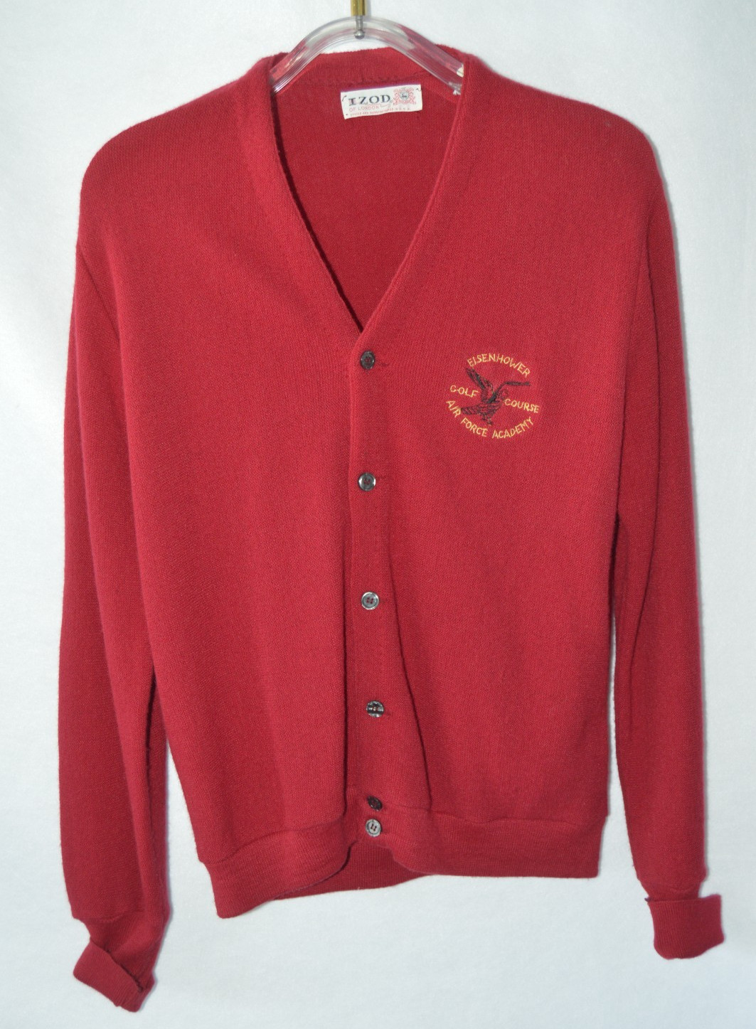 Vtg 60s 70s Izod Of London Lacoste Maroon Cardigan Orlon Acrylic Cardigan Medium
