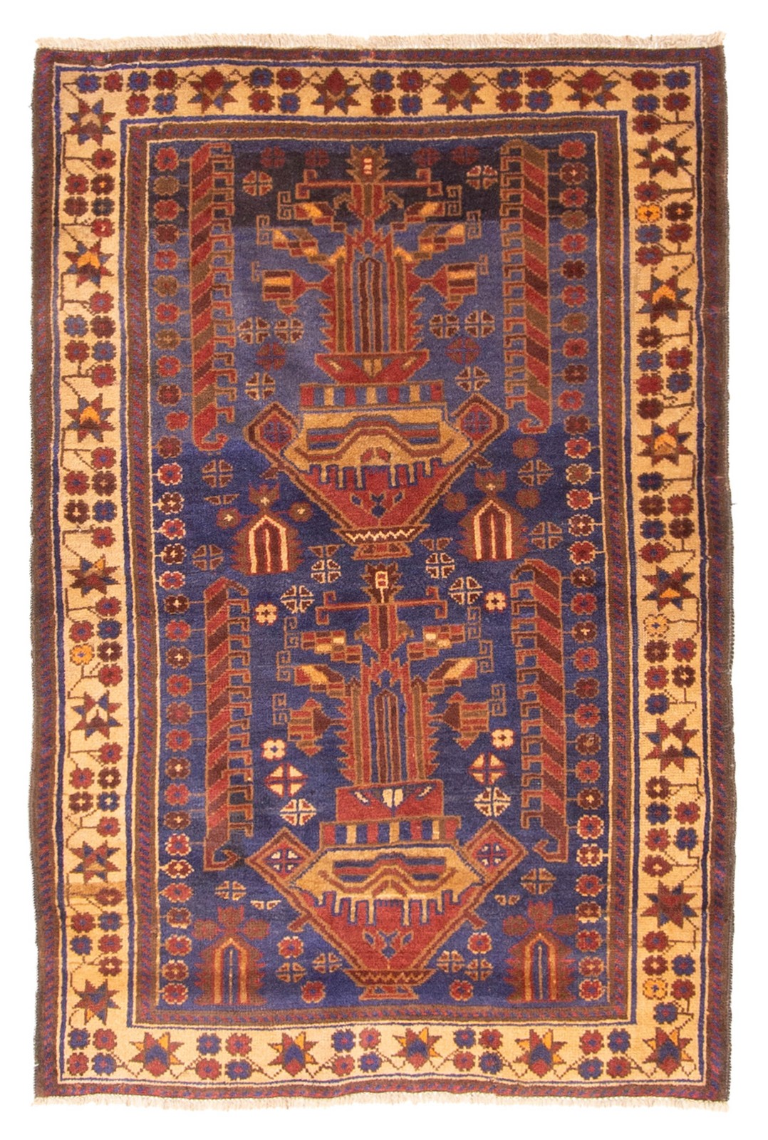 Vintage Hand-Knotted Area Rug 3'1