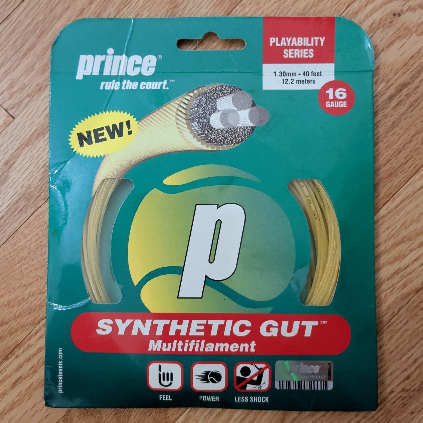 Prince Synthetic Gut Multifilament Tennis String 16 Gauge 40ft Gold 7J788070080