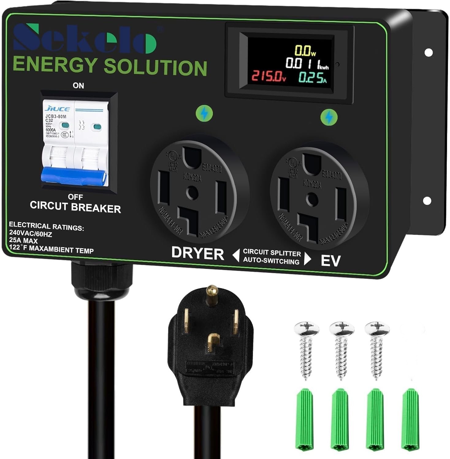 Smart EV Charging Integration Sekelo Automatic Power Switch Dryer & EV NEMA 14..