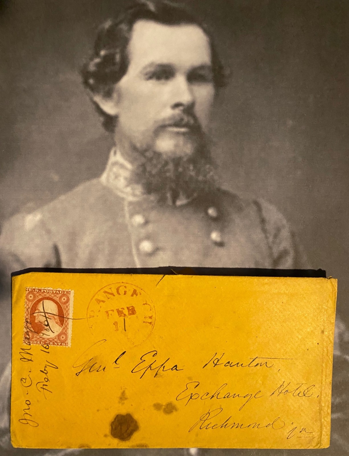 1861 Orange CH cover 3c #26A to future CSA Gen Eppa Hunton Richmond VA