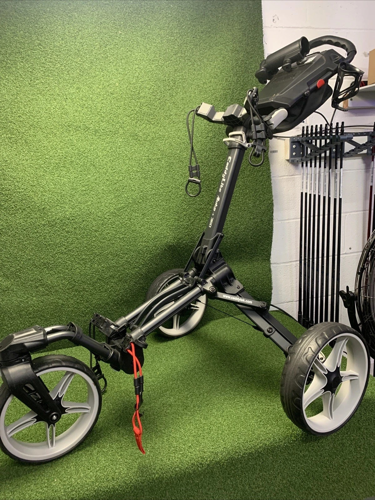 Caddytek Lite Auto +360 3 Wheel Push Golf Cart - Dark Gray