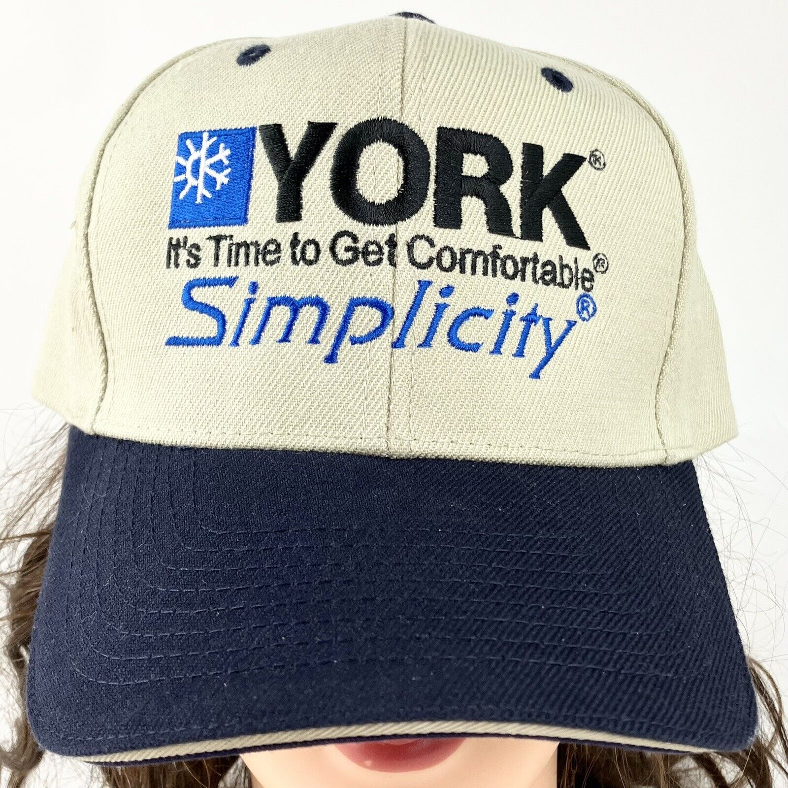 Vintage NOS York Simplicity Cap H&L Strap Baseball Hat Embroidered CA