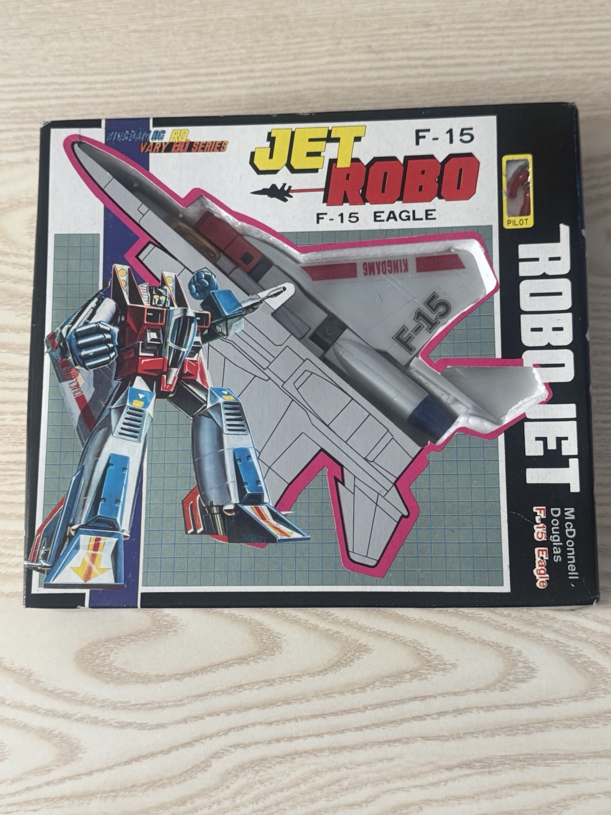 Vintage Kingdam Jet Robo F-15 Eagle Robo jet. Complete, Rare. New W/ Stickers.