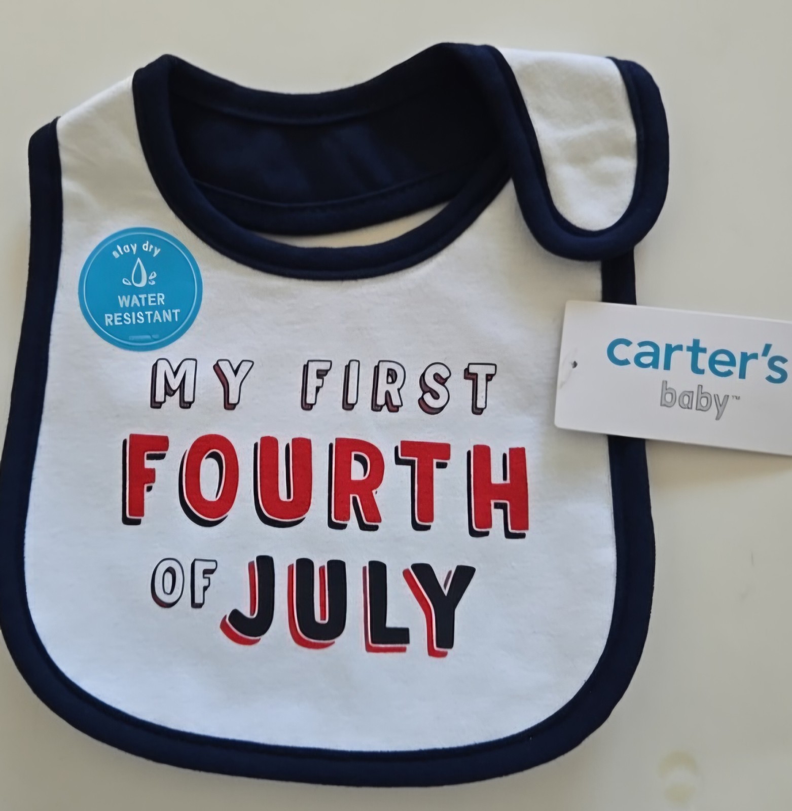 Carter's My First Fourth of July Baby Bib NWT