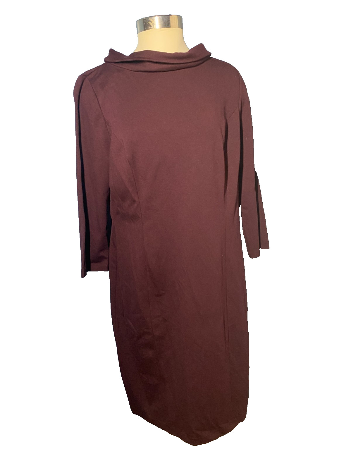 New Talbots Dress Shift  Women\'s 14 Cowl Neck 3/4 Sleeve Office Classic NWT