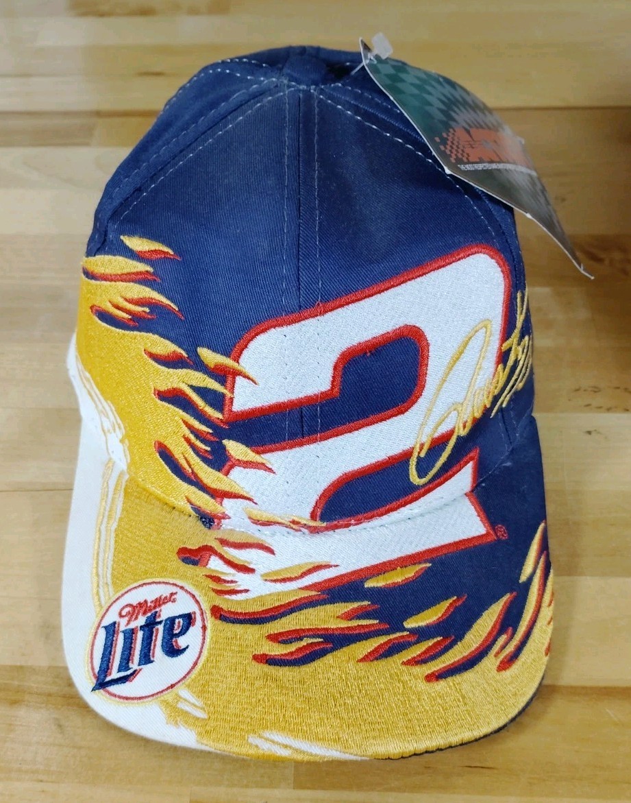 Vintage 90s Rusty Wallace #2 Miller Lite NASCAR Snapback Hat Cap Chase Authentic Vintage 90s Rusty Wallace #2 Miller Lite NASCAR Snapback Hat Cap Chase Authentic