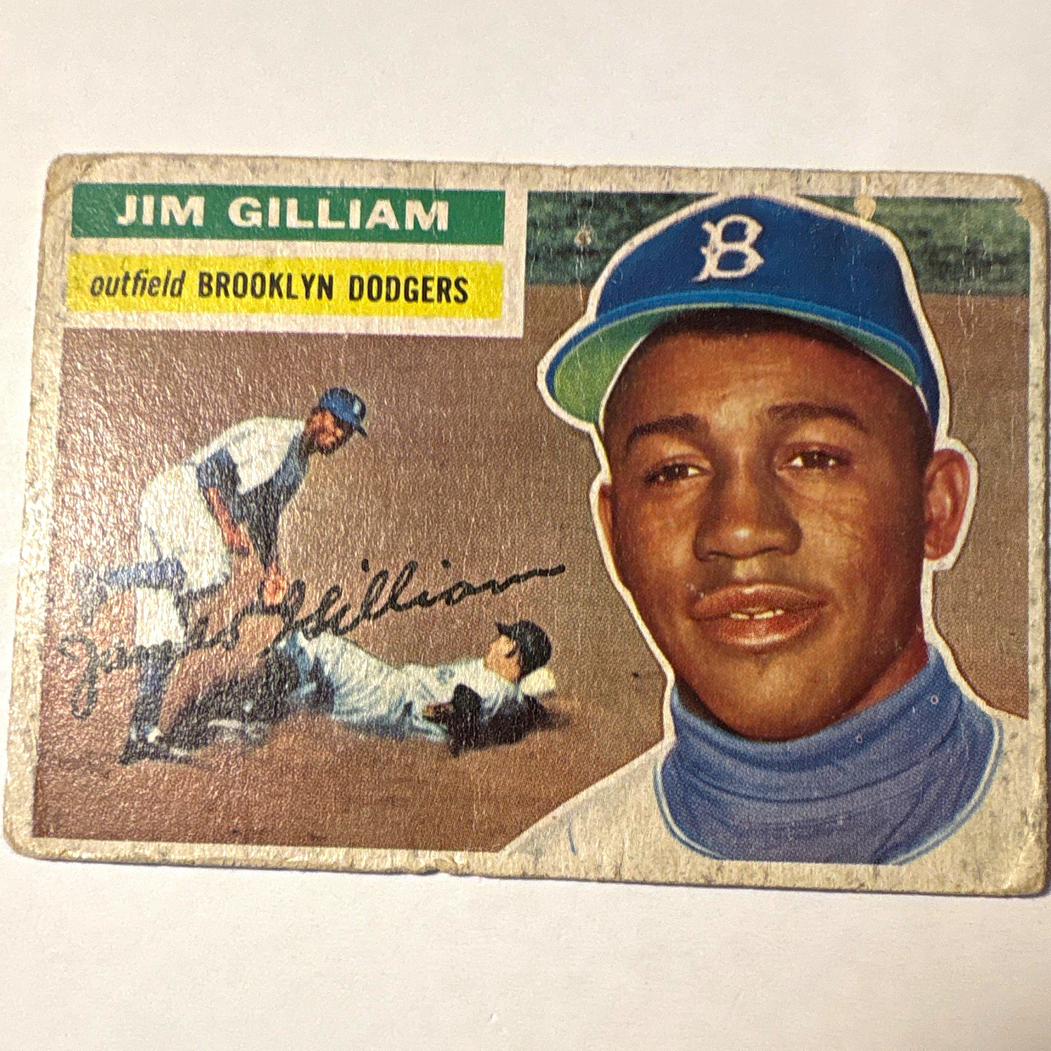 1956 Topps Jim Gilliam #280 Brooklyn Dodgers Baseball Card Set Filler 1956 Topps Jim Gilliam #280 Brooklyn Dodgers Baseball Card Set Filler