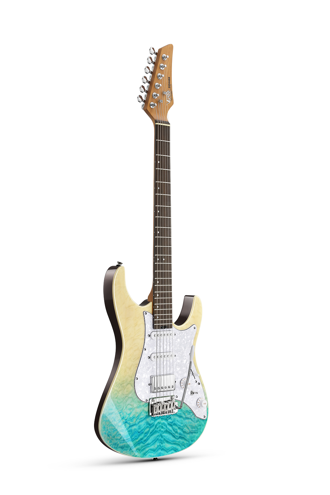 Donner DST-550 ST Style Beginner Guitar HSS - Seafoam + Gig Bag Tremolo