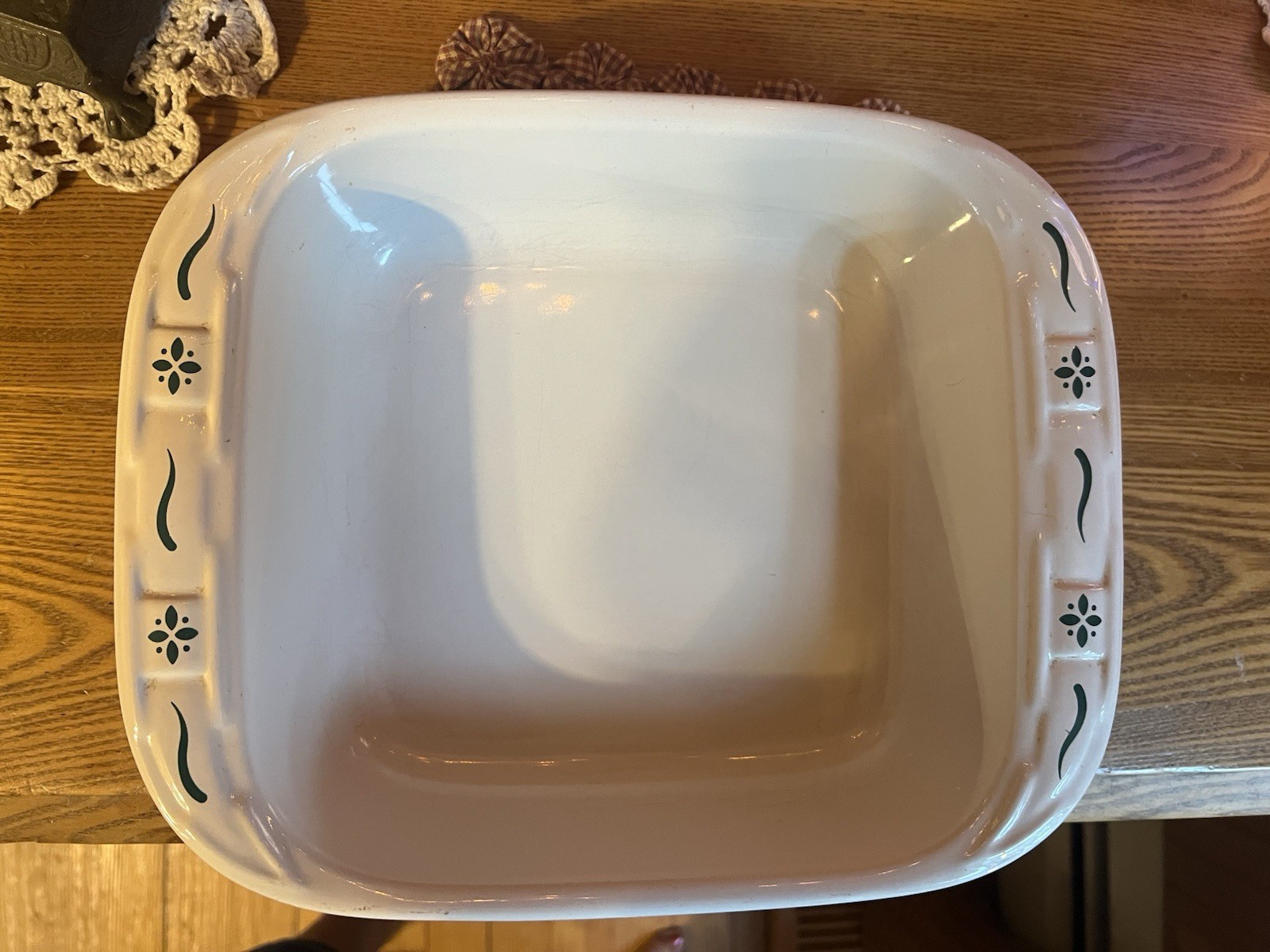 Longaberger Woven Trad Pottery HERITAGE GREEN Casserole Baking Dish 2 Qt 8x8x2 Longaberger Woven Trad Pottery HERITAGE GREEN Casserole Baking Dish 2 Qt 8x8x2