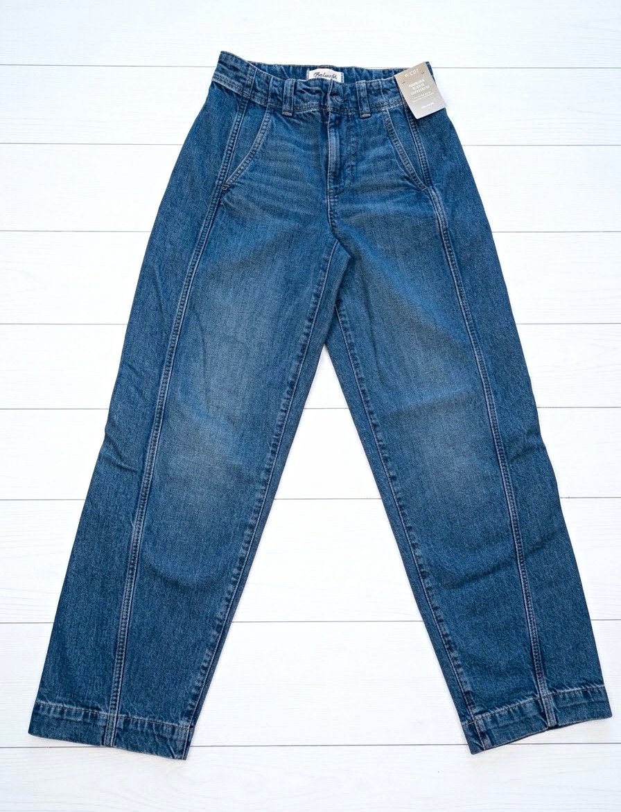 NWT Madewell Tapered Denim Trousers High Rise Seamed Size 25P Petite Wide Leg NWT Madewell Tapered Denim Trousers High Rise Seamed Size 25P Petite Wide Leg