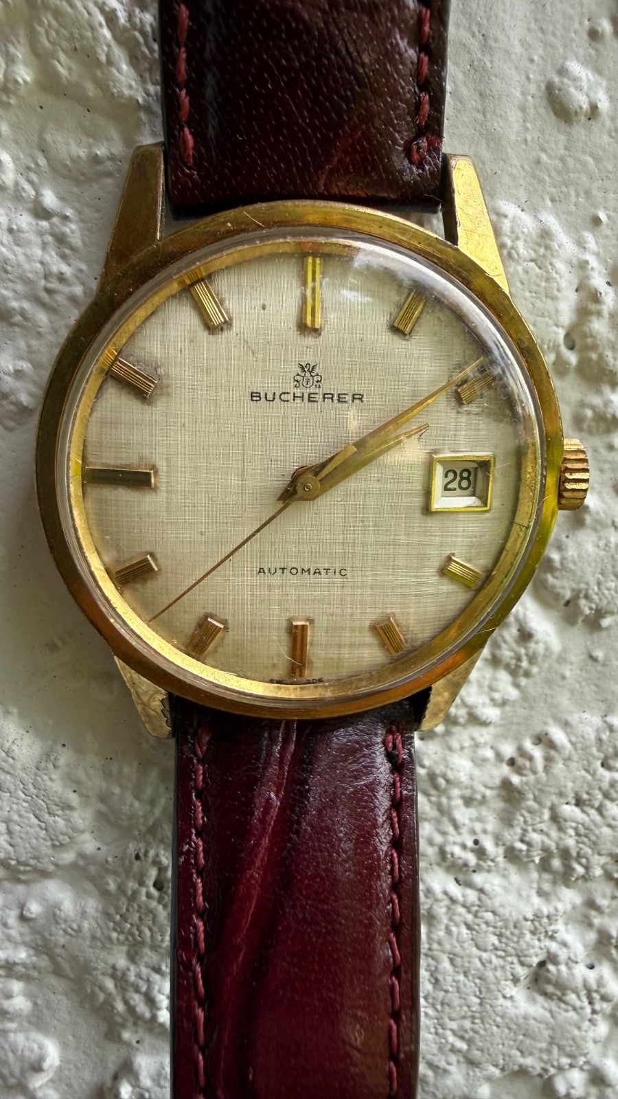 Bucherer Linen Dial 34.5mm Automatic Wristwatch