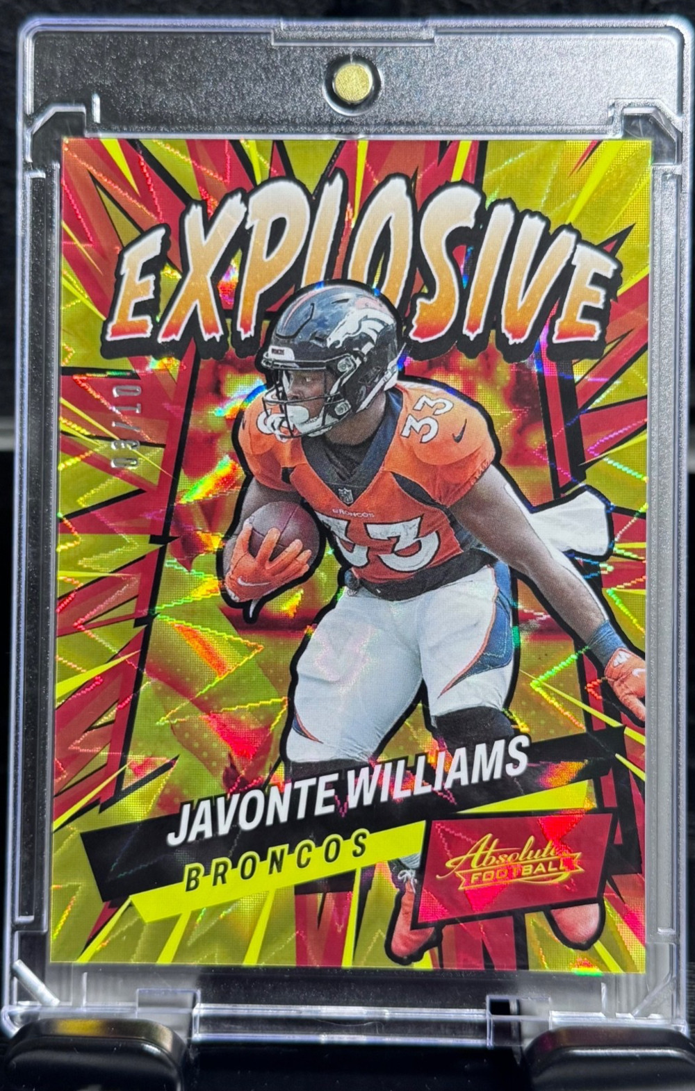 2022 Panini Absolute Explosive Gold /10  Javonte Williams SSP E22