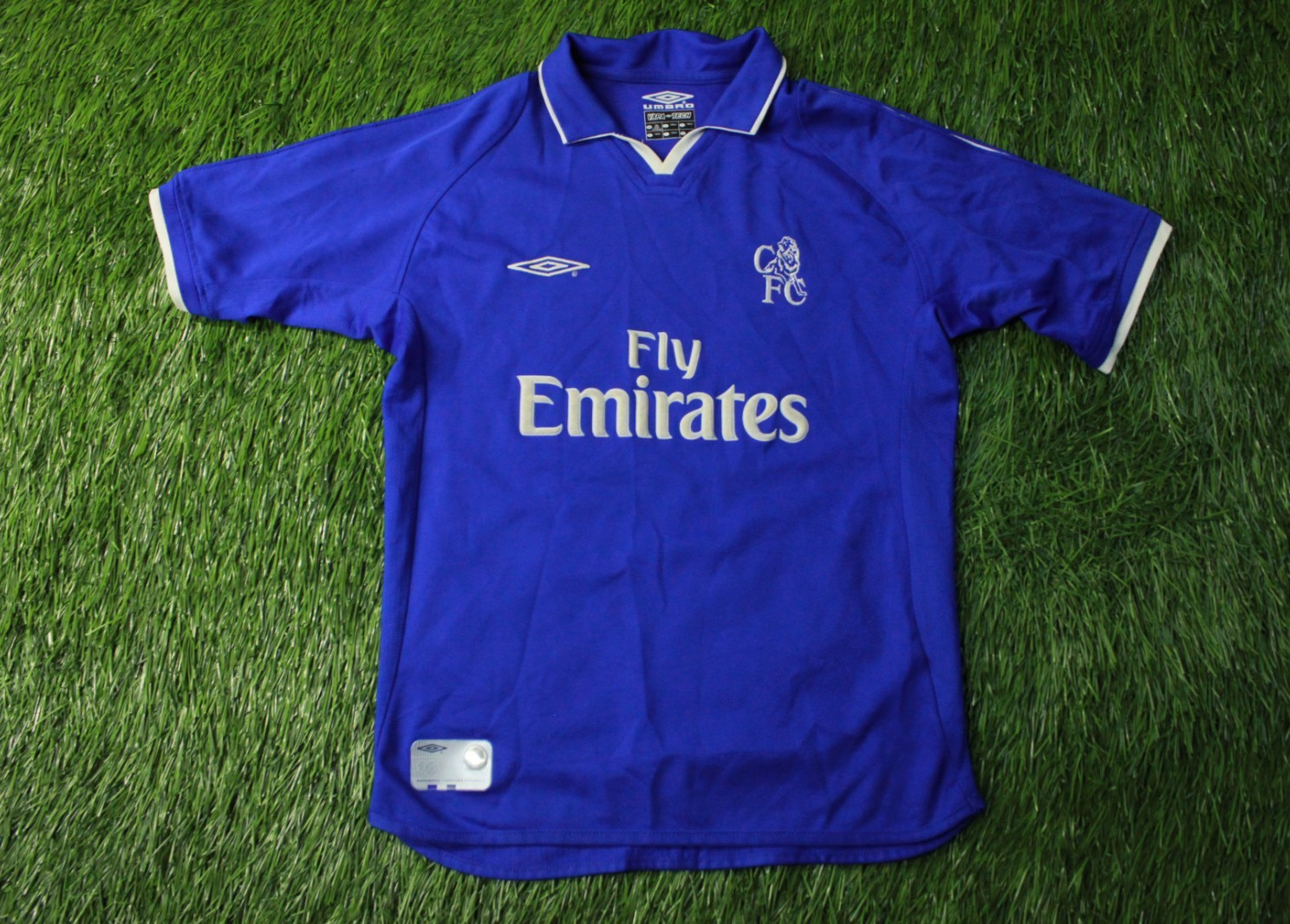 CHELSEA LONDON 2001-2003 VTG FOOTBALL SHIRT JERSEY HOME UMBRO ORIGINAL YOUNG M