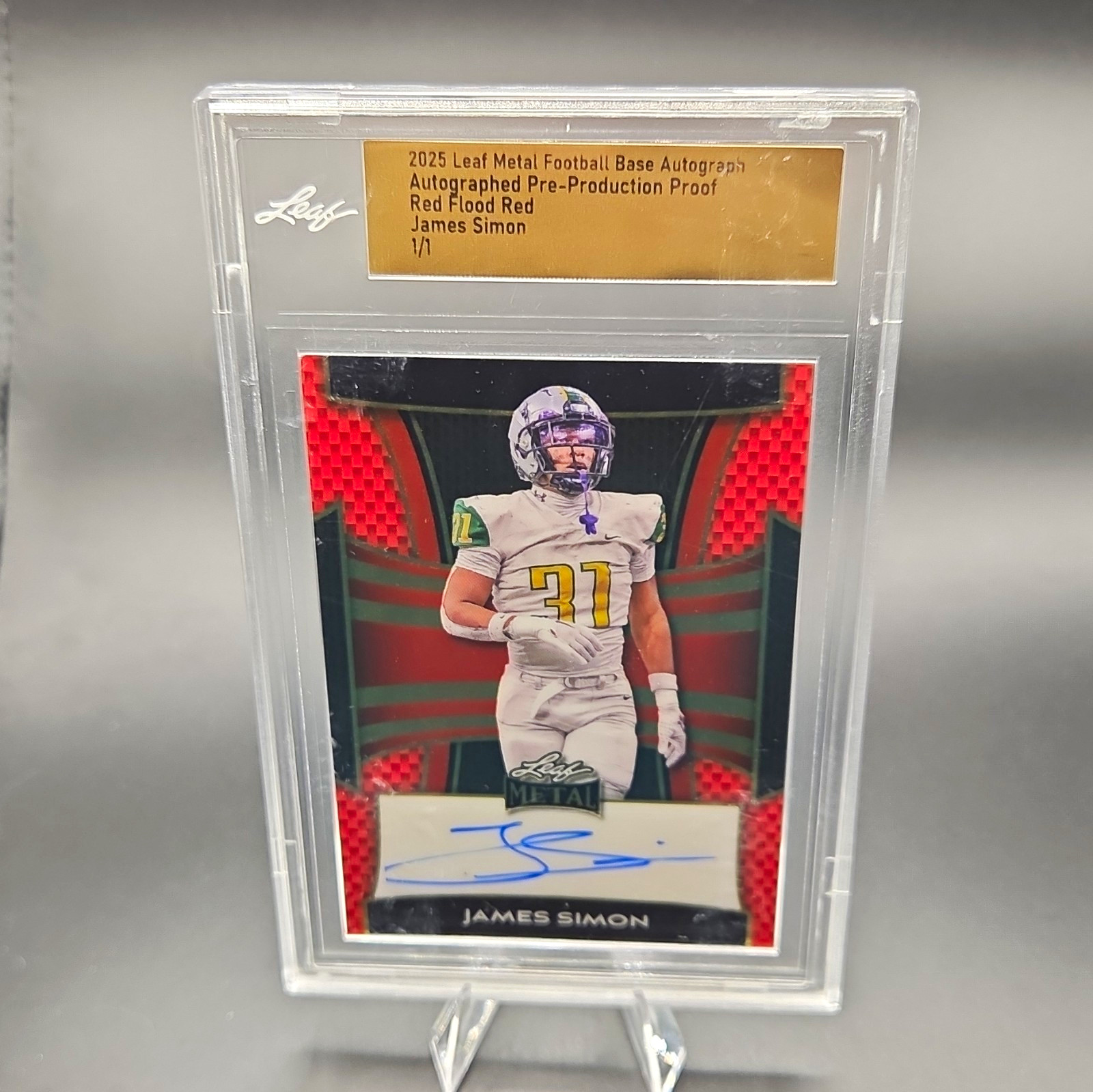 Leaf 2025 Leaf Metal James Simon RC Auto Red Prismatic /15 #BA-JS1 Leaf 2025 Leaf Metal James Simon RC Auto Red Prismatic /15 #BA-JS1