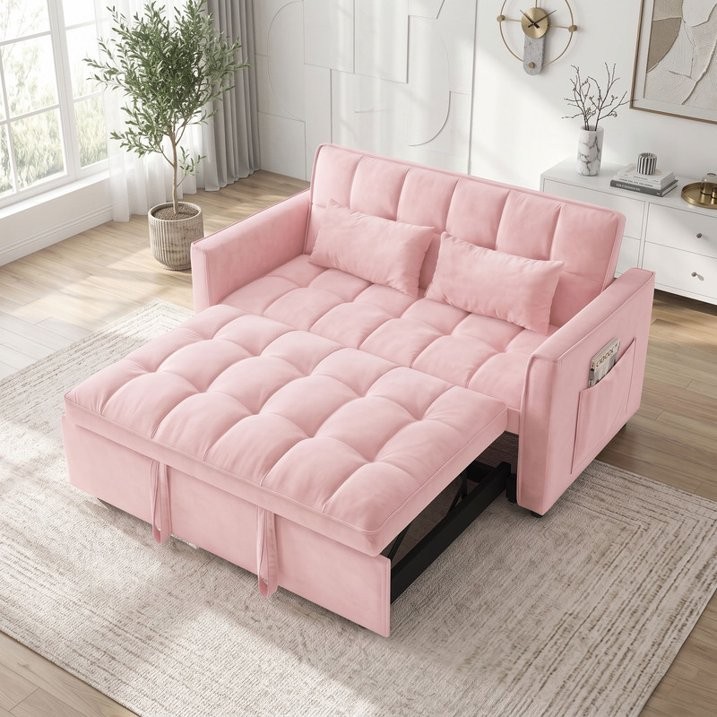3&1 Convertible Sleeper Sofa Bed Velvet Pull Out Couch Adjustable Loveseat 55\ 3&1 Convertible Sleeper Sofa Bed Velvet Pull Out Couch Adjustable Loveseat 55\