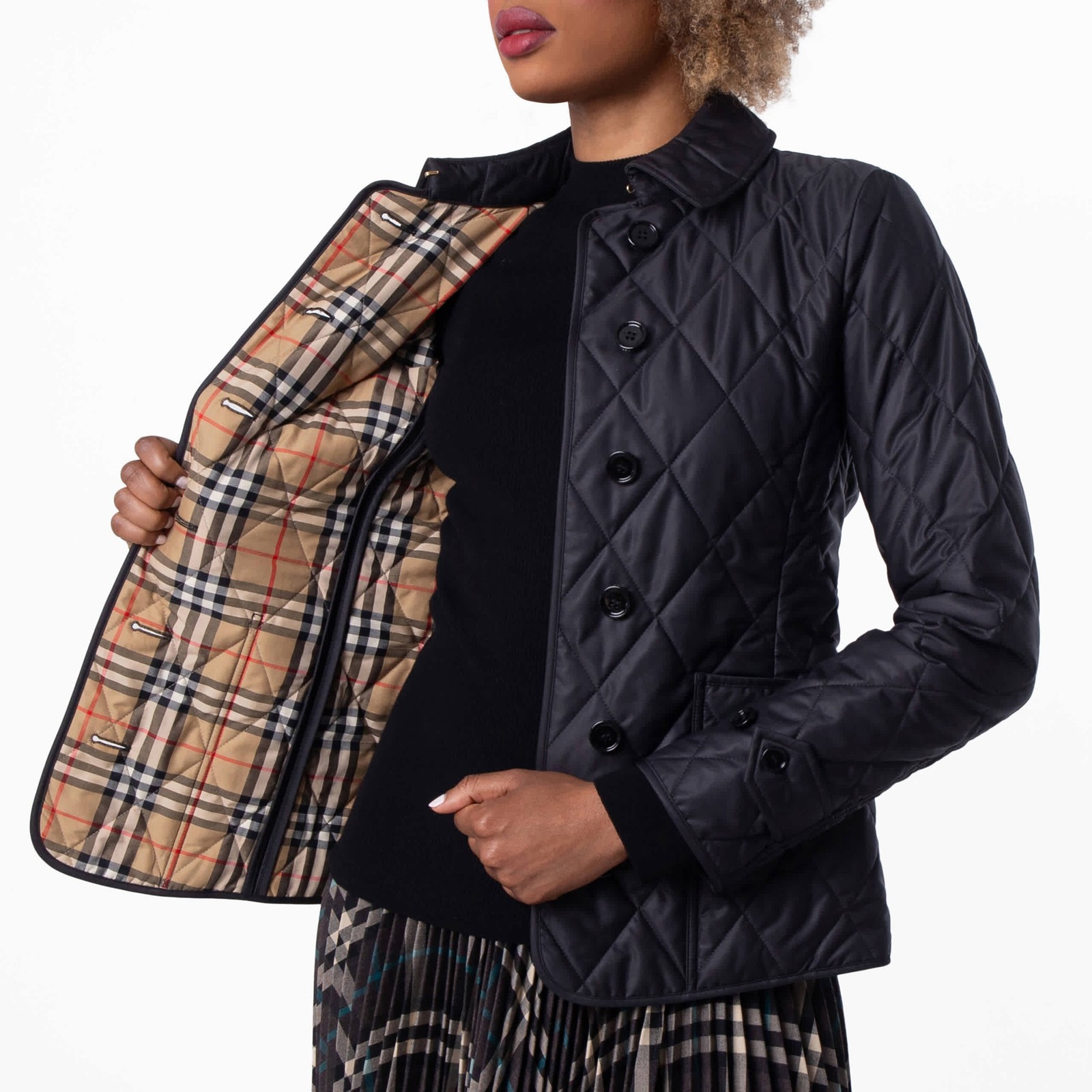 Burberry Ladies Fernleigh Quilted Diamond Jacket