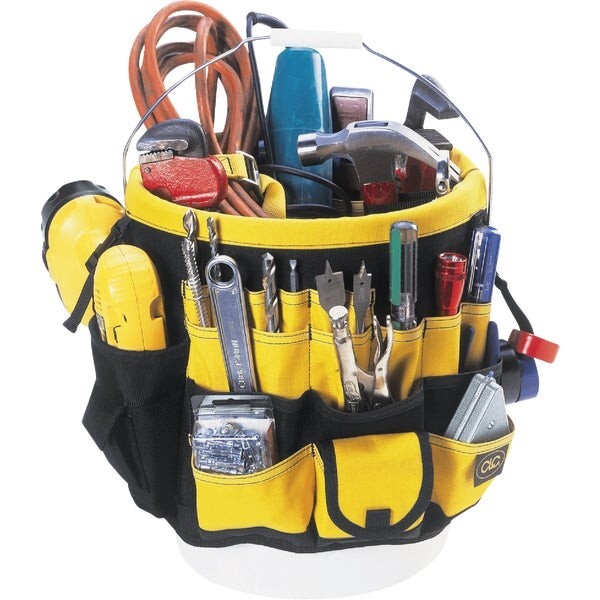 (1)-CLC 61-Pocket Top-of-the-Line Super Tough Fabric Tool Bucket Organizer 4122