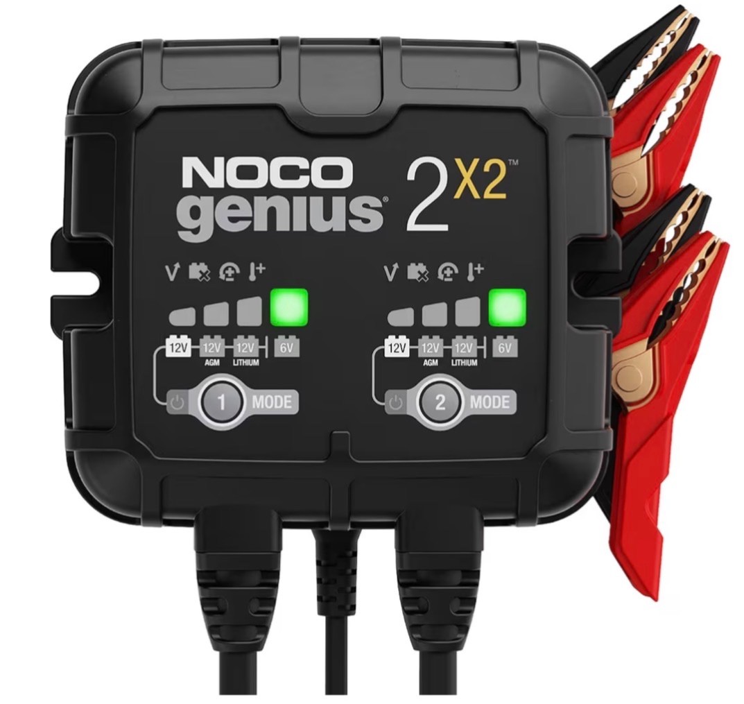GENIUS2X2: 4A 2-Bank Smart Battery Charger (2A/Bank) - 6V/12V Automatic Maintain GENIUS2X2: 4A 2-Bank Smart Battery Charger (2A/Bank) - 6V/12V Automatic Maintain