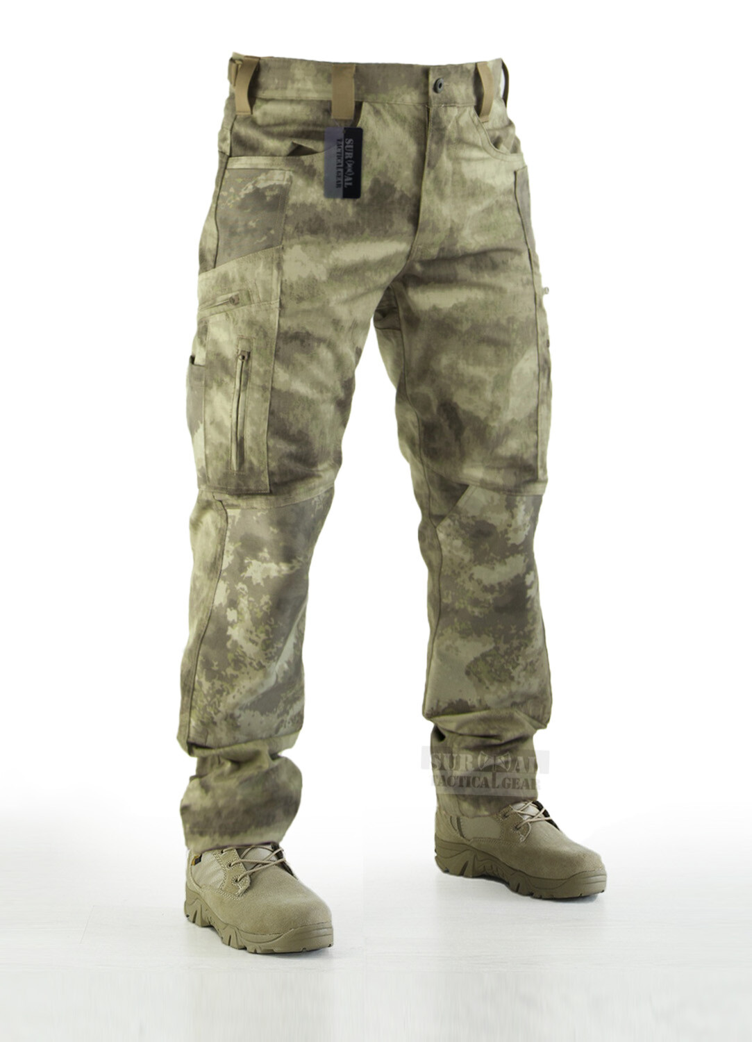 SURVIVAL Ripstop Tactical Pants Outdoor Military Trousers for Camping Hiking