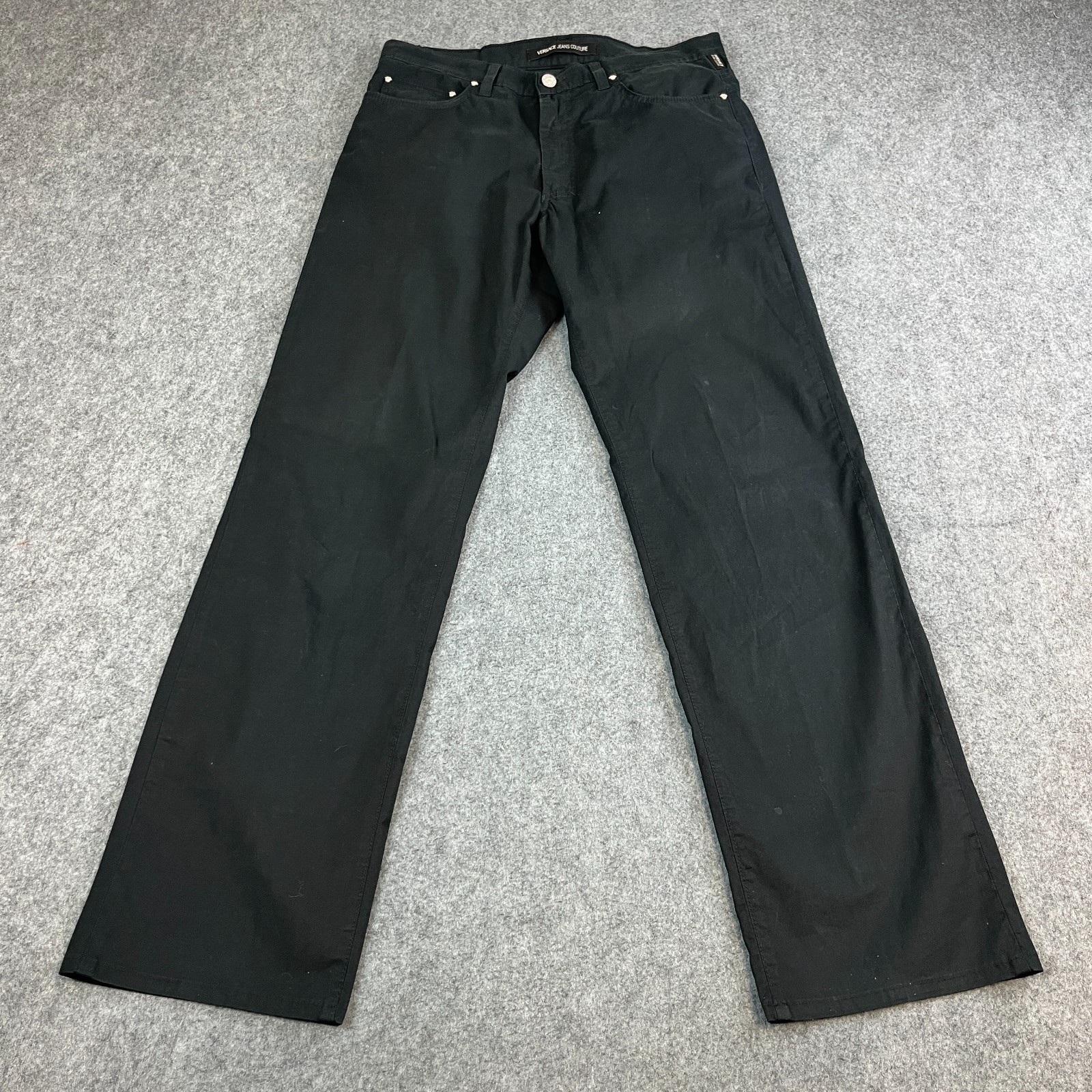 Versace Mens Jeans Relaxed Straight 32 32 Black Medusa Lightweight VTG Italian