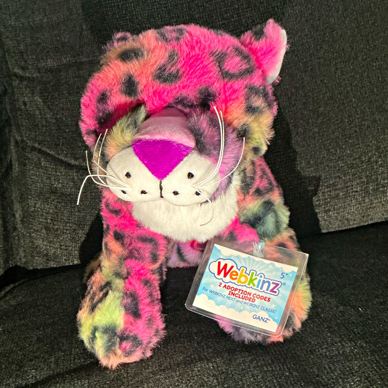Webkinz Next 2026 Rainbow Leopard Plush Stuffed Animal w/ Sealed Codes  WK000040