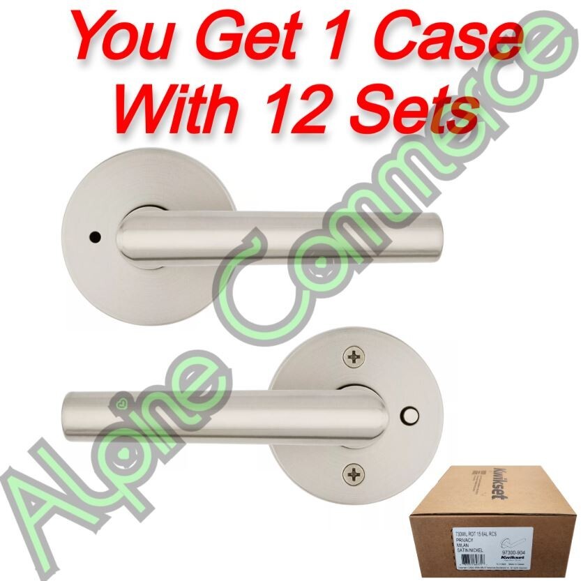*12-Sets* Kwikset Privacy Milan Bedroom & Bathroom Handle Satin Nickle 97300-904 *12-Sets* Kwikset Privacy Milan Bedroom & Bathroom Handle Satin Nickle 97300-904