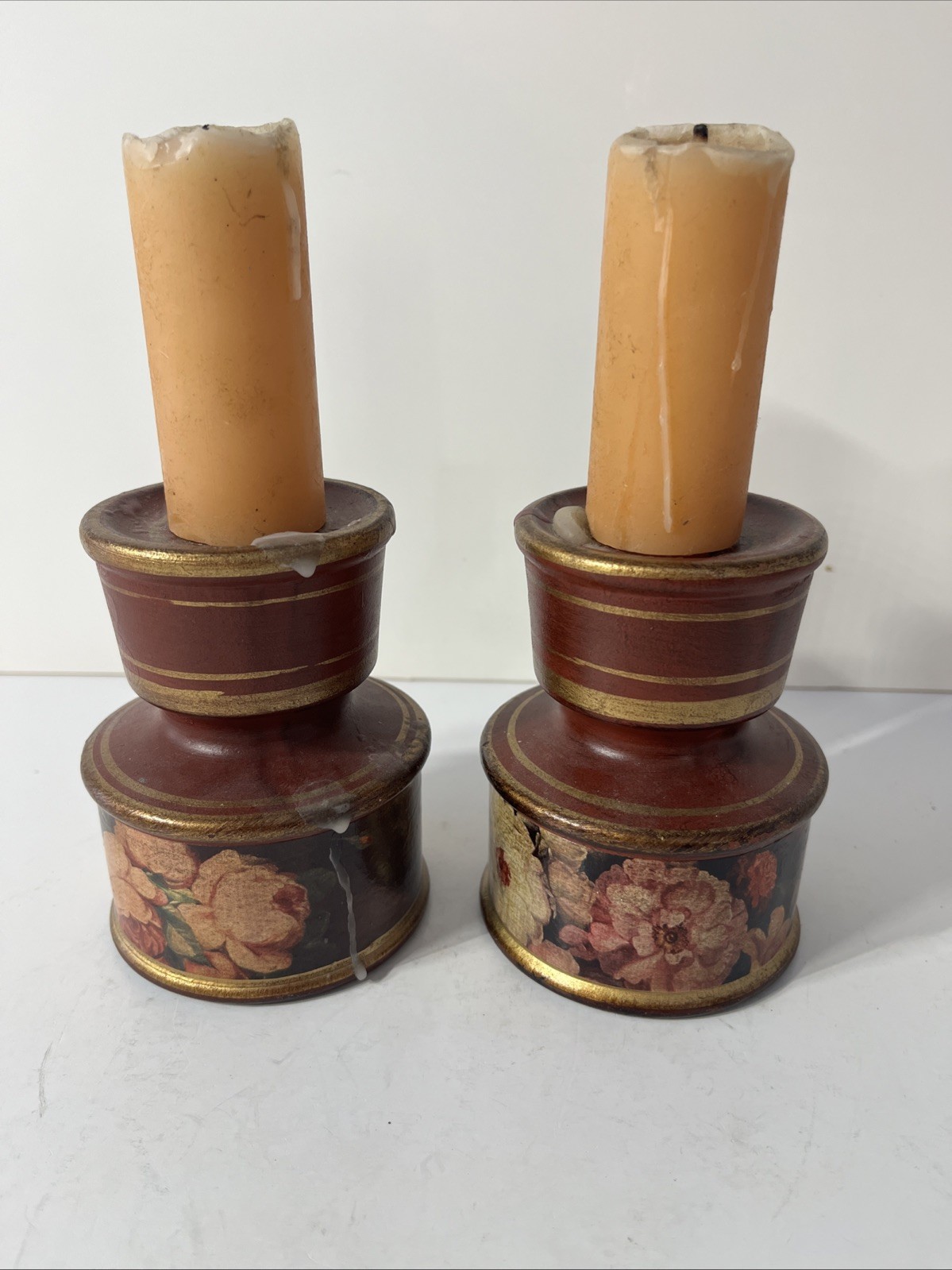 Vintage Italian Ceramic Candle Holders Set of 2 Cottage Mid Century Farmhouse Vintage Italian Ceramic Candle Holders Set of 2 Cottage Mid Century Farmhouse