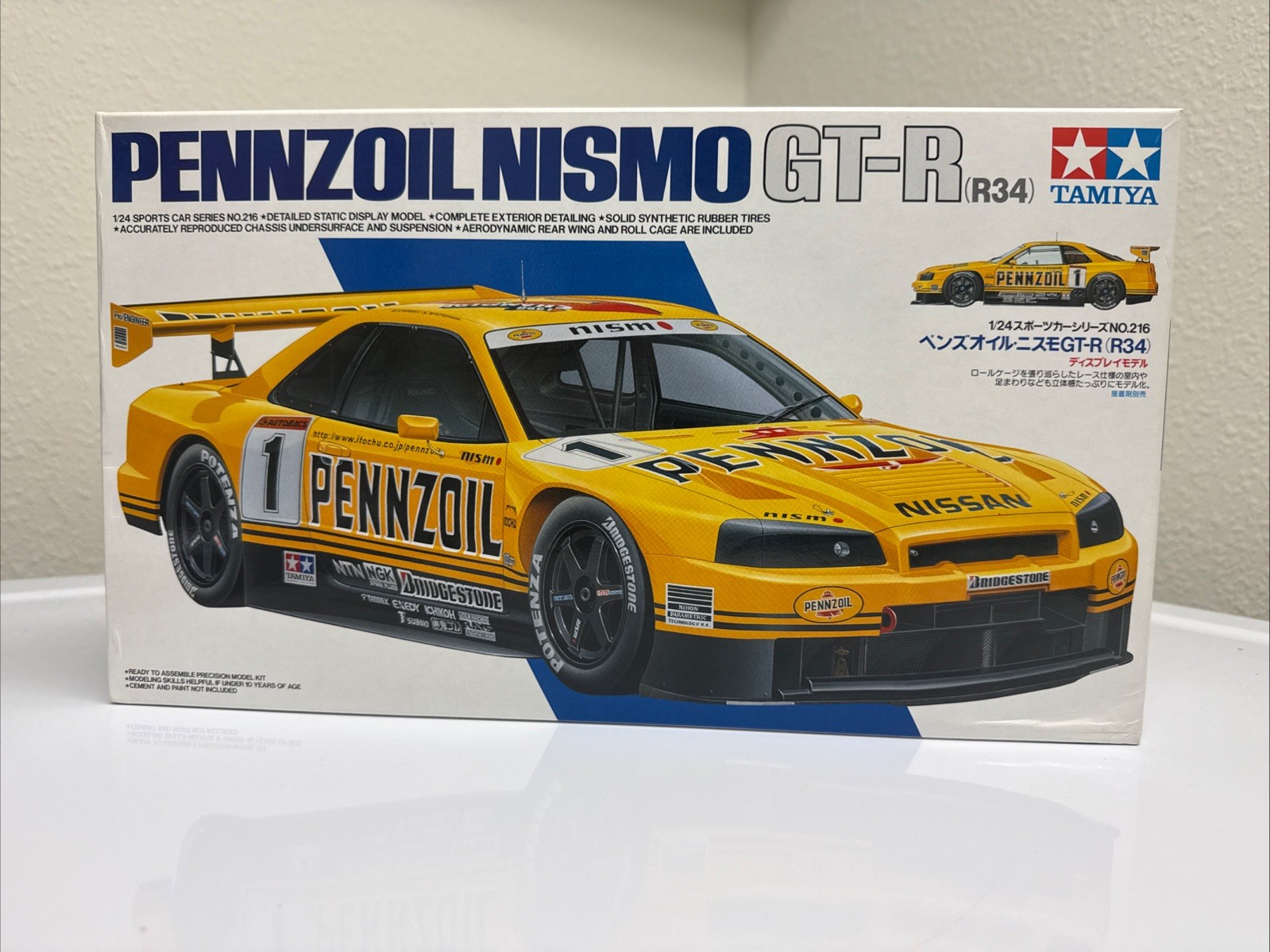 Tamiya - Pennzoil Nismo Nissan GT-R R34 1/24 Plastic Model Kit (24216) Tamiya - Pennzoil Nismo Nissan GT-R R34 1/24 Plastic Model Kit (24216)