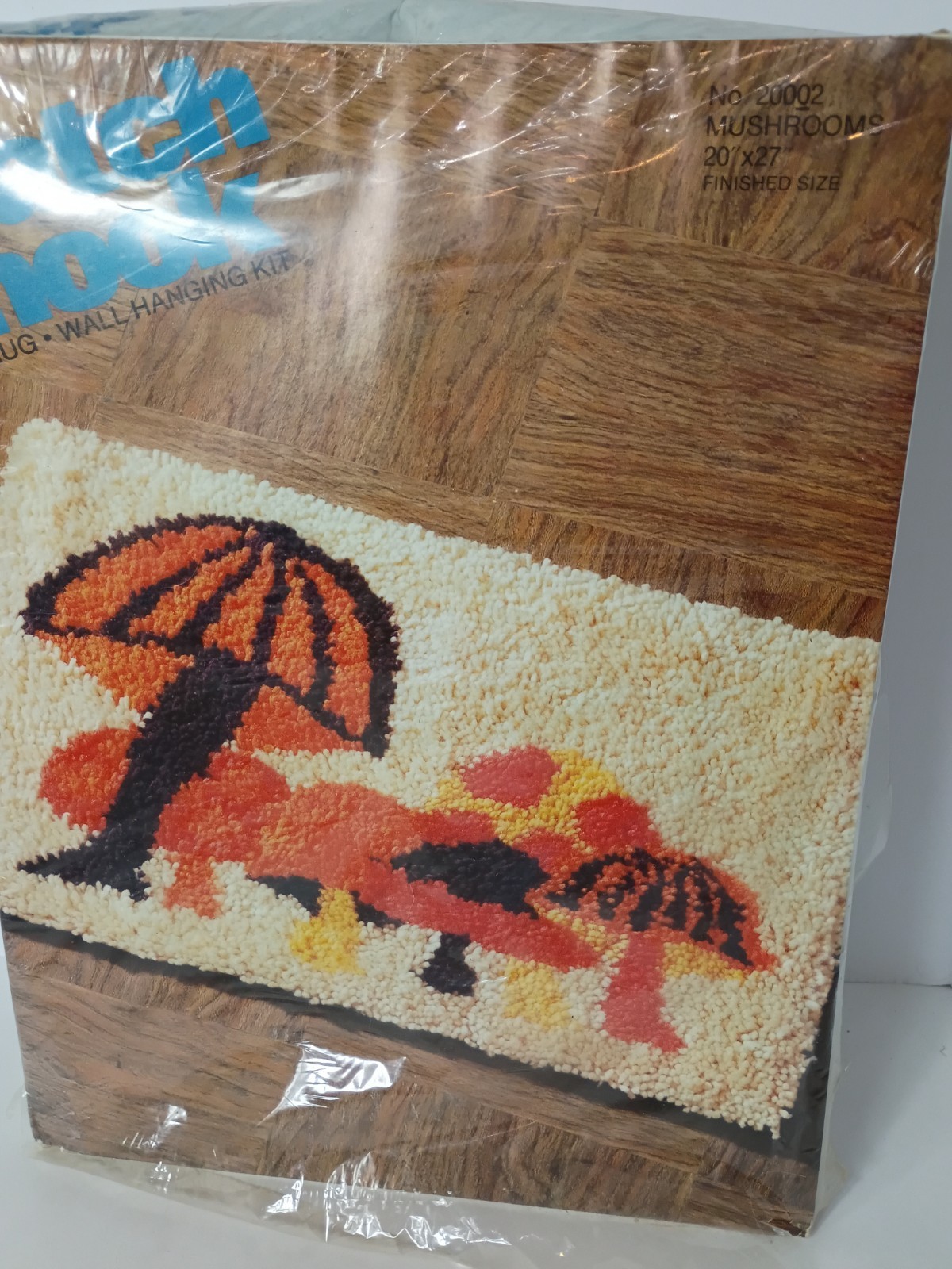 Vintage 70s Mushroom Latch Hook Rug Wall Hanging Kit Retro Shag Mod Forest Fungi Vintage 70s Mushroom Latch Hook Rug Wall Hanging Kit Retro Shag Mod Forest Fungi
