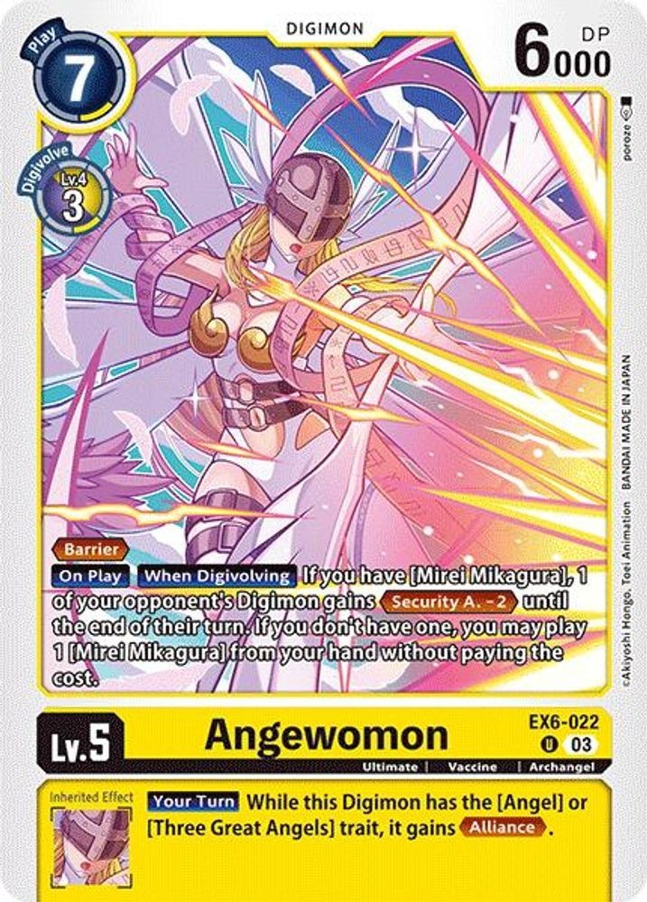 Angewomon EX6-022 U Digimon TCG Card NM Angewomon EX6-022 U Digimon TCG Card NM