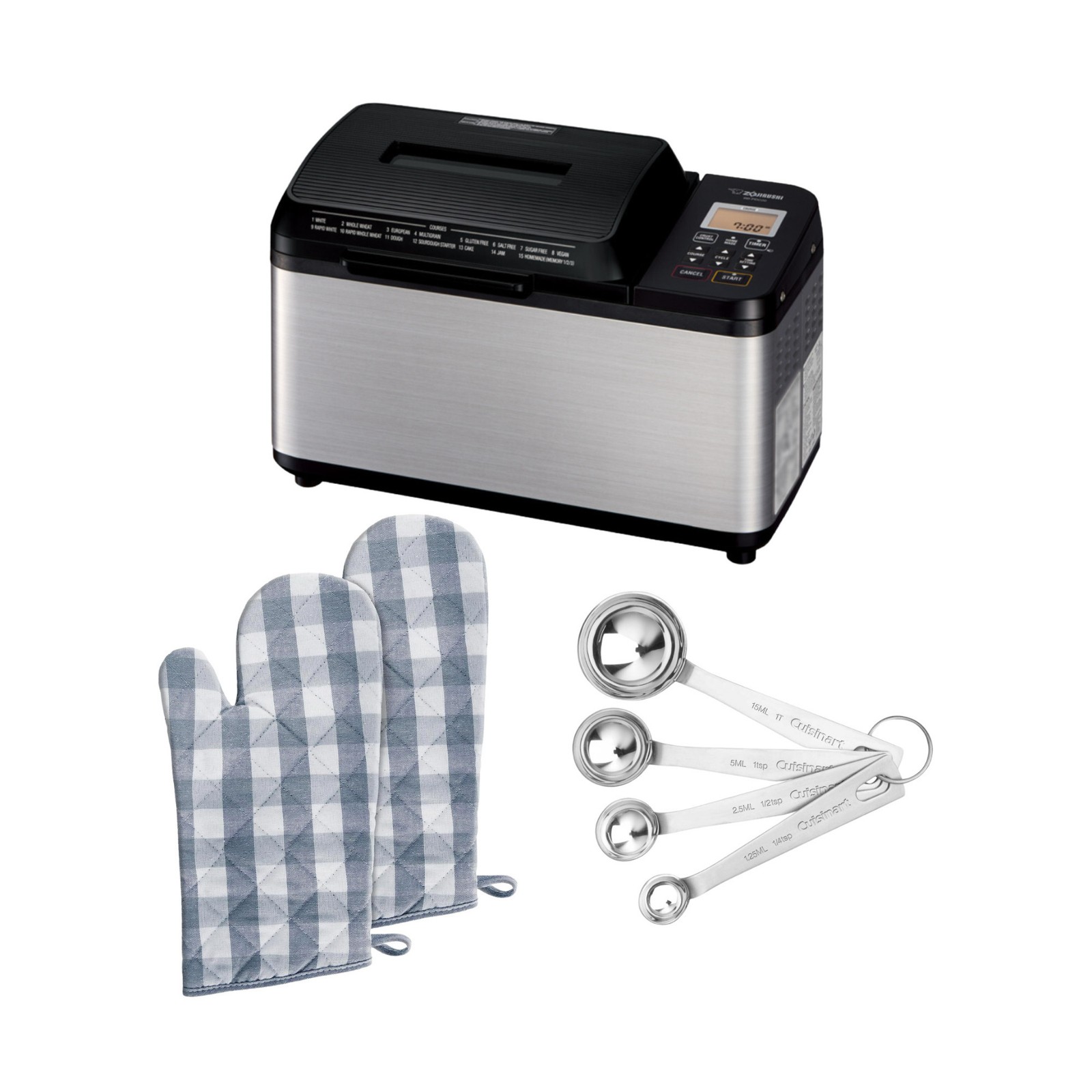 Zojirushi BB-PDC20BA Home Bakery Virtuoso Plus Breadmaker w Oven Mitts Bundle